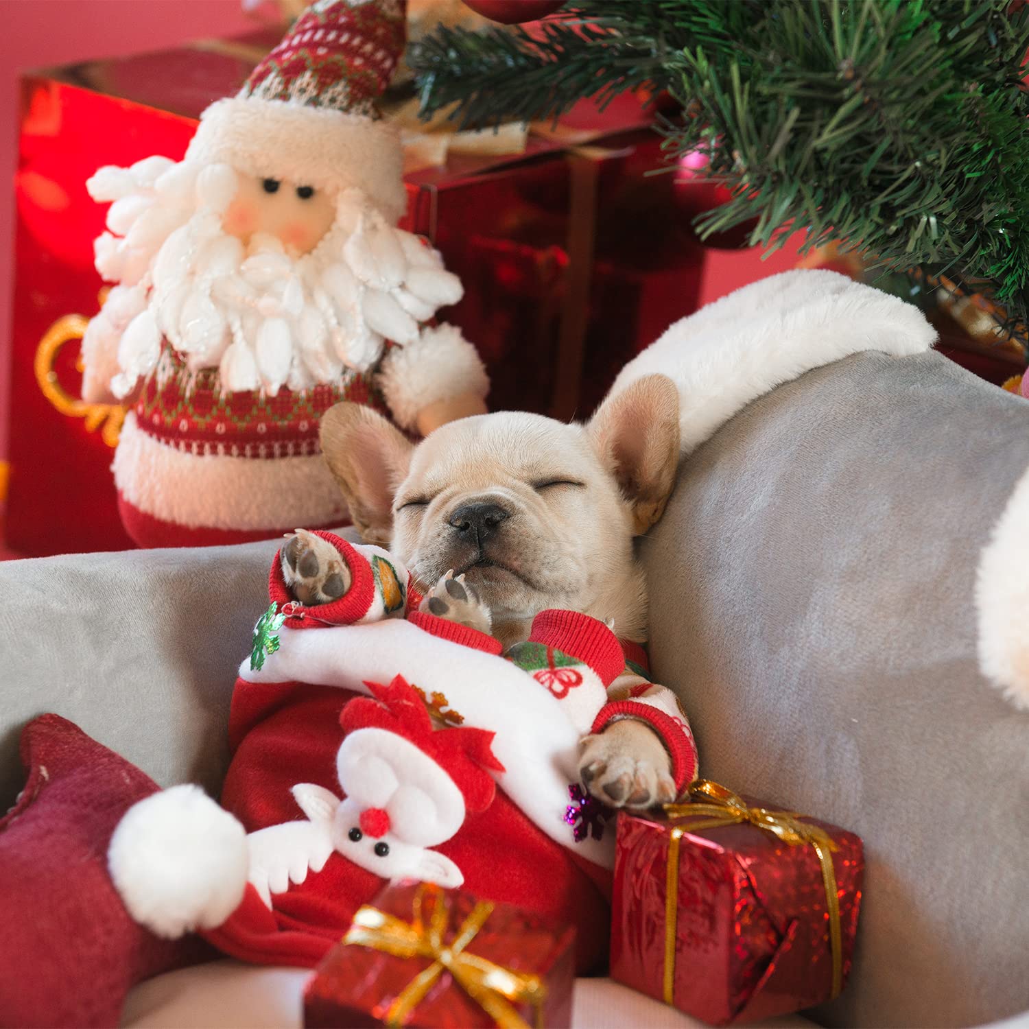 Cutebone Dog Pajamas Christmas Tree Dog Apparel Dog Jumpsuit Pet Clothes Pajamas P17Xs