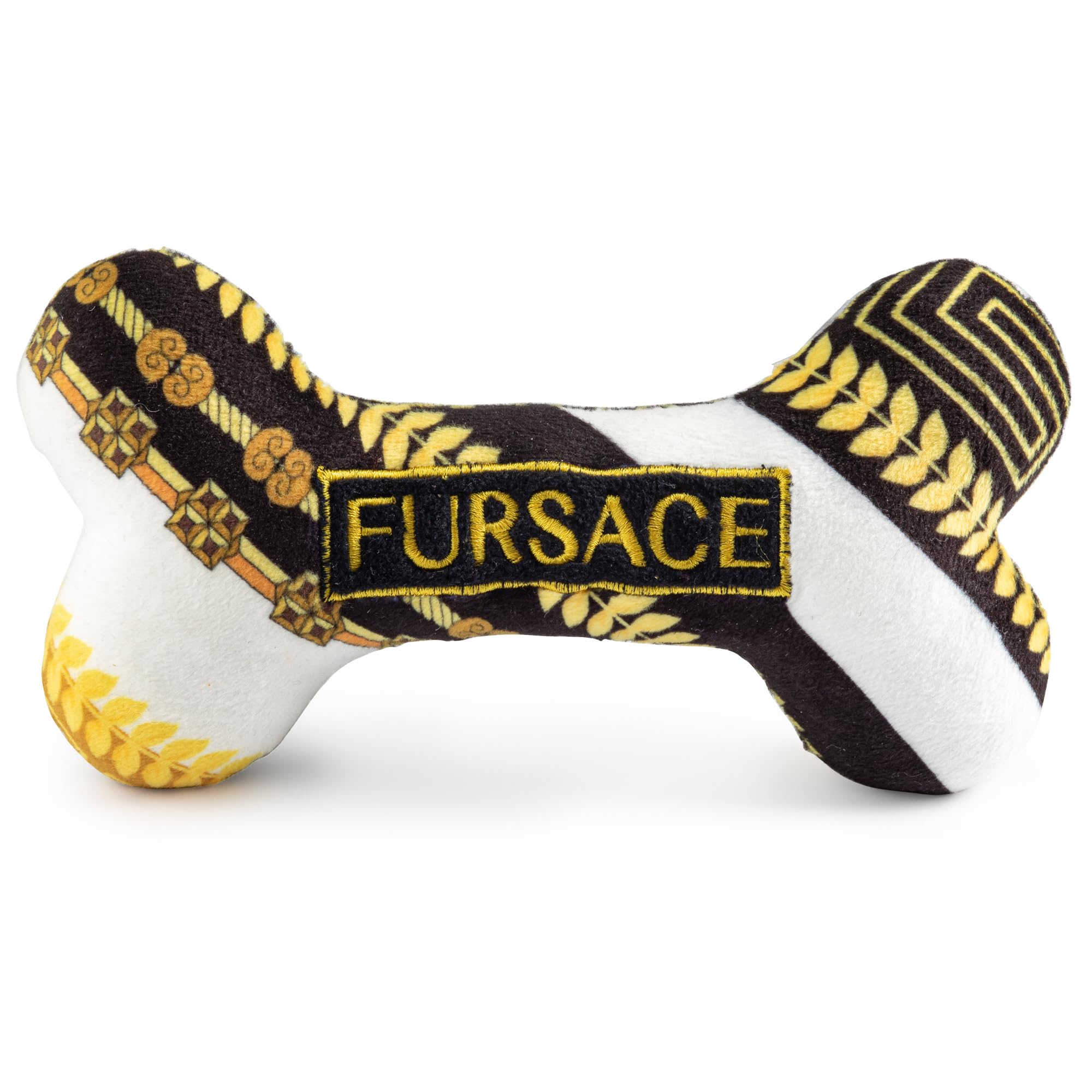 Haute Diggity Dog Fursace Bone, Plush Designer Dog Toys With Interactive Squeaker, Stimulating Pet Enrichment, Machine-Washable 