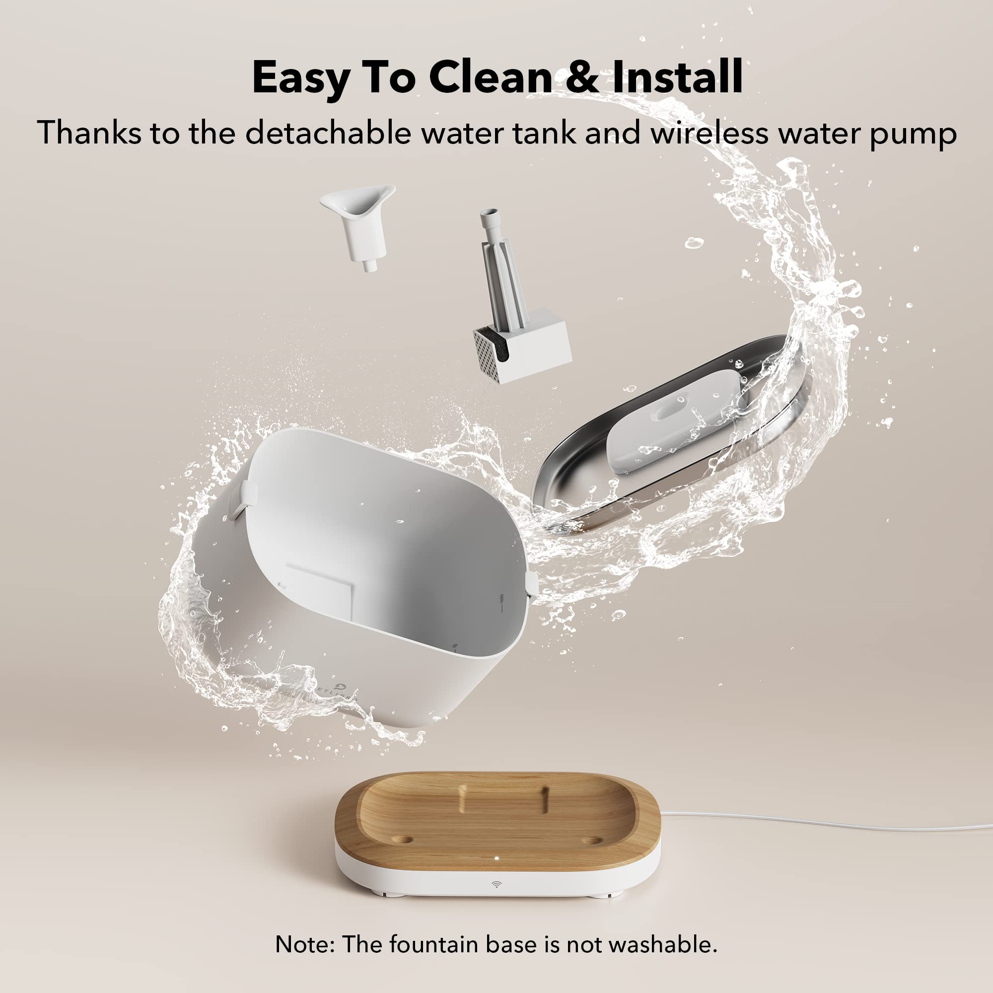 Petlibro App-Controlled Cat Water Fountain, Pet Water Fountain With Stainless Steel Tray, Water Fountains For Cats Indoor With D