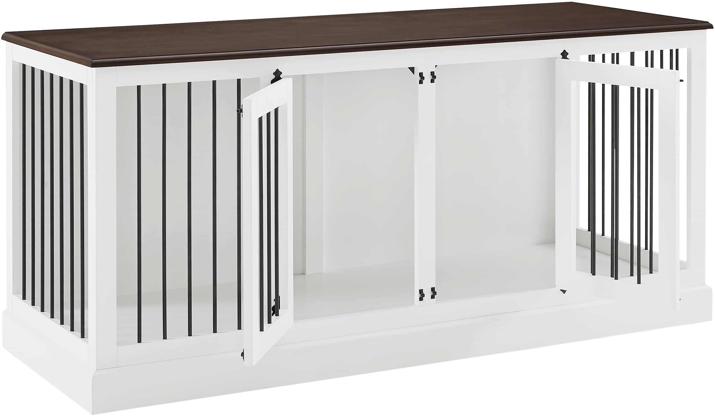 Crosley Furniture Winslow Medium Credenza Dog Crate Kennel for Pets, White