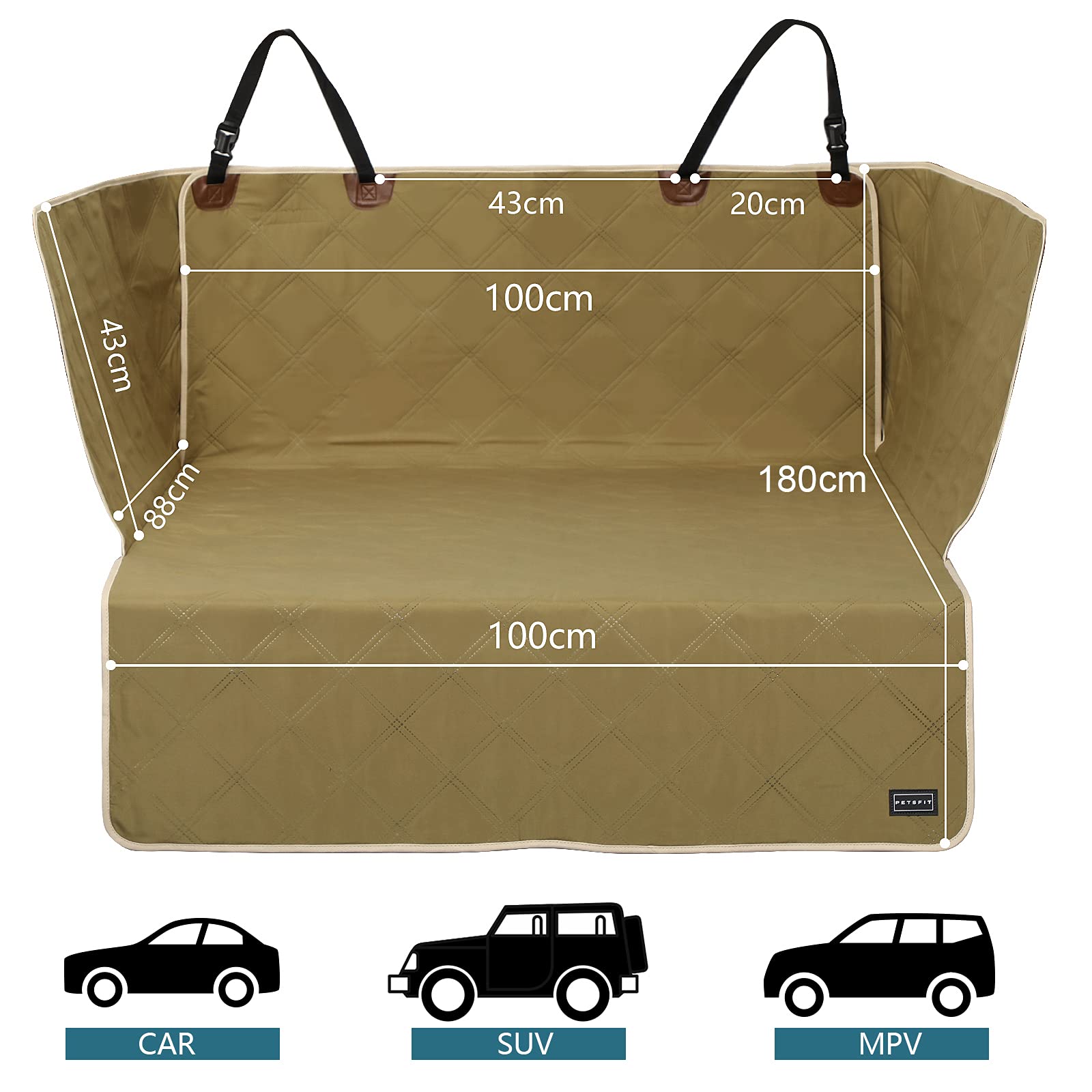 Petsfit Suv Cargo Liner For Dogs, Water-Resistant Scratchproof Dog Cover For Car With Side Flap, Durable Washable Dog Trunk Cove