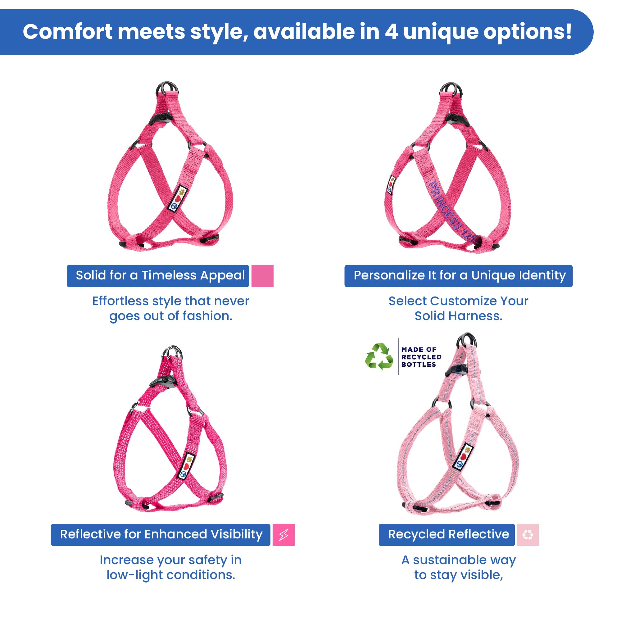 Pawtitas Dog Harness Small Sized Dog Pink Dog Harness Step In From A Senior Dog To A Puppy Harness Adjustable Reflective Dog Harness S Reflective Dog Vest