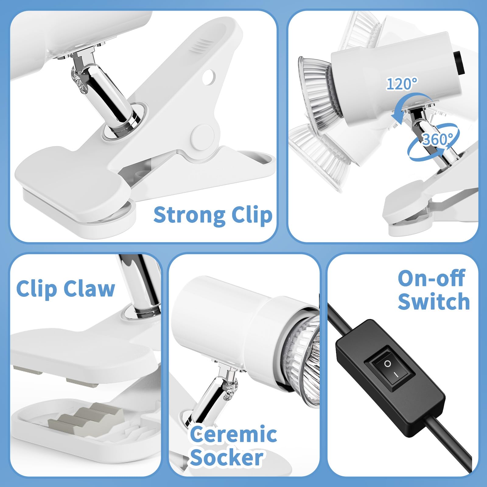 Moonorange Rotatable Reptile Heat Lamp, Uva/Uvb Light Lamp With 2Pcs (25W + 35W) Basking Bulbs For Replacement, For Turtle, Liza