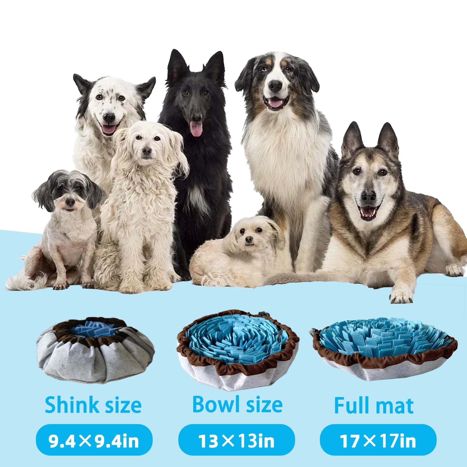 Snuffle Mat For Dogs-Cats-Dog Puzzle Toys, Adjustable Pet Foraging Mat For Smell Training, Vivifying Snuffle Mat For Dogs,Dog Di