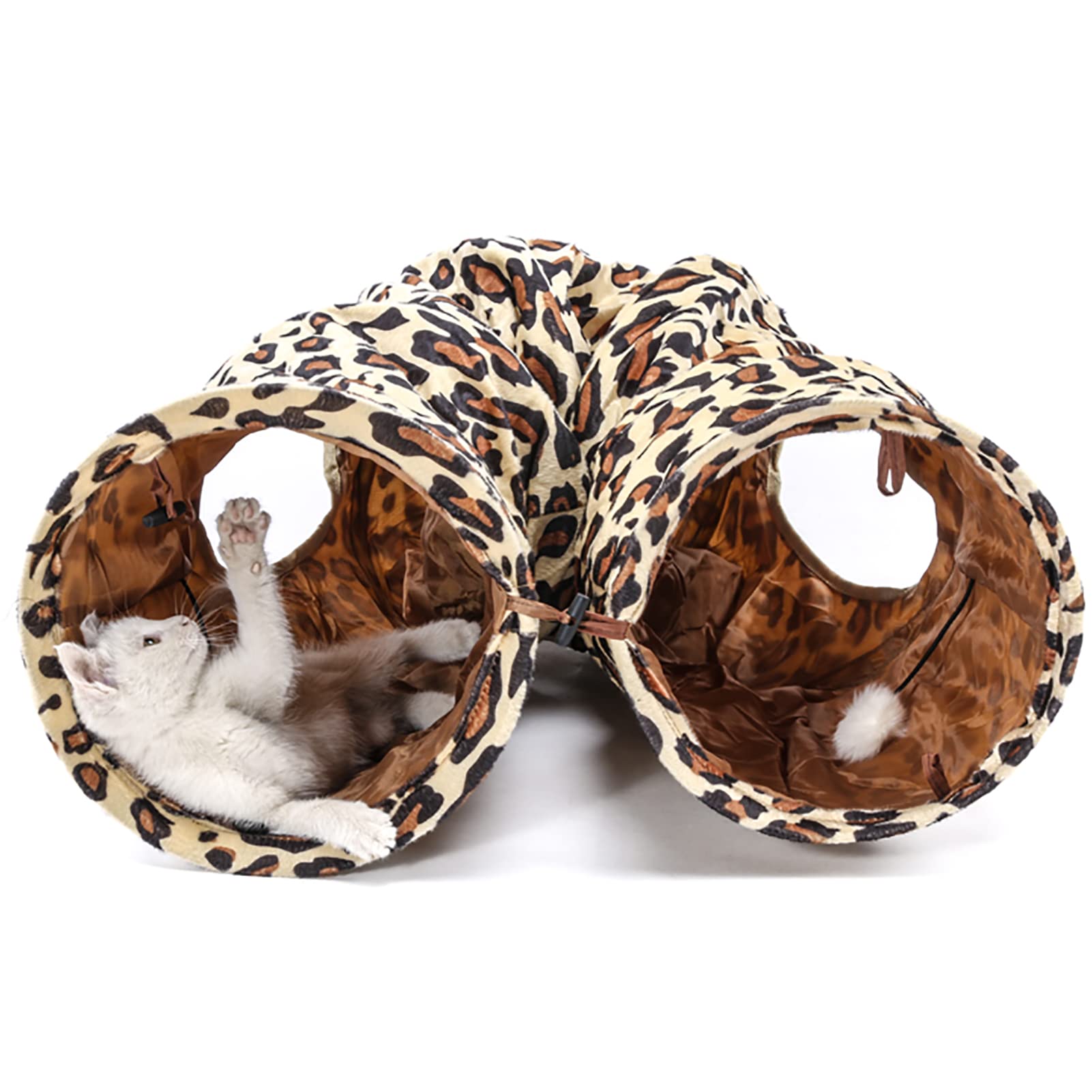 Leerking Extra Long Cat Tunnel 51''(L) Dia 12'' For Large Fat Cat Connectable Crinkle Tube Indoor Outdoor Hideaway Toy For Kitty