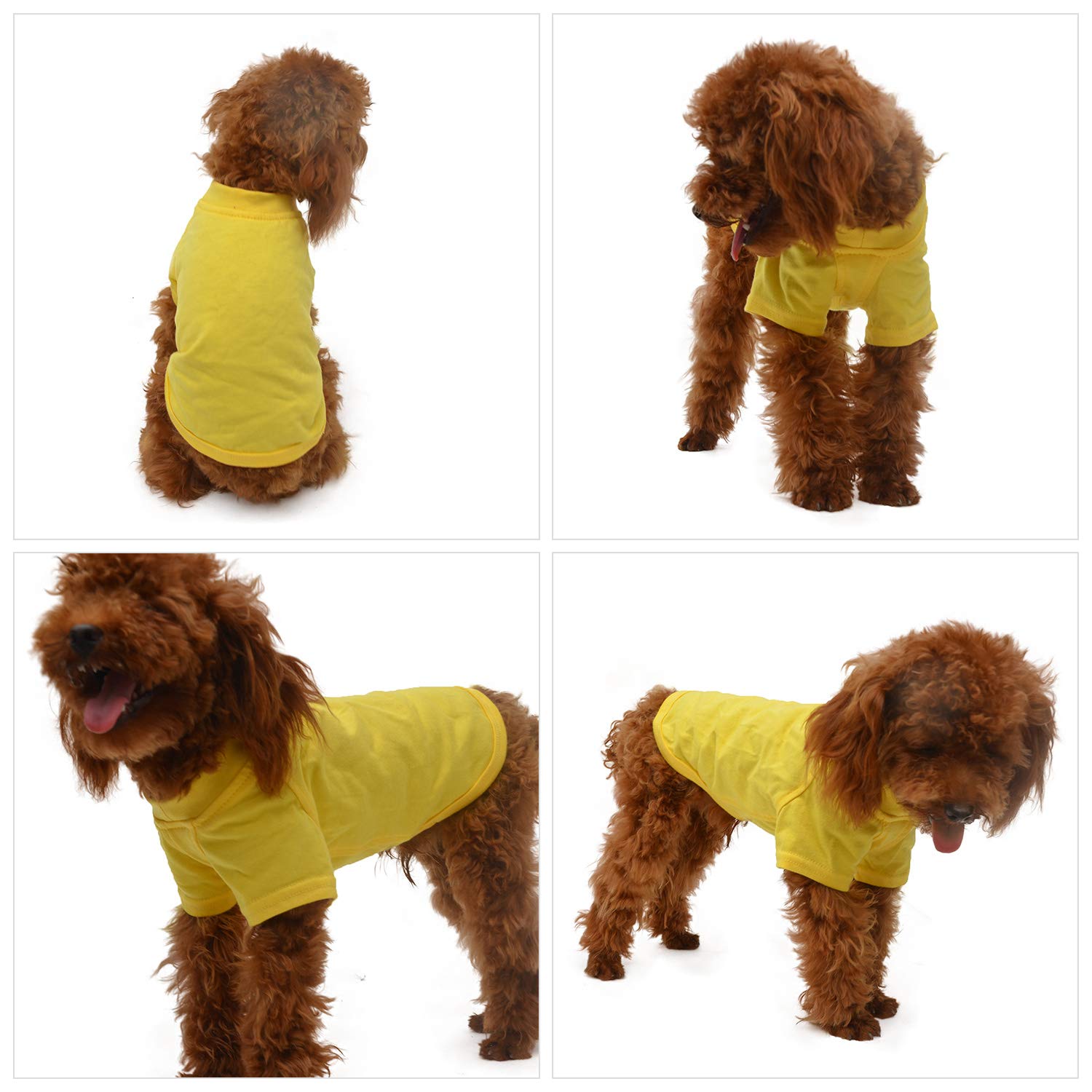Lovelonglong 2019 Pet Clothing Dog Costumes Basic Blank T-Shirt Tee Shirts For Large Dogs Yellow Xxxxl