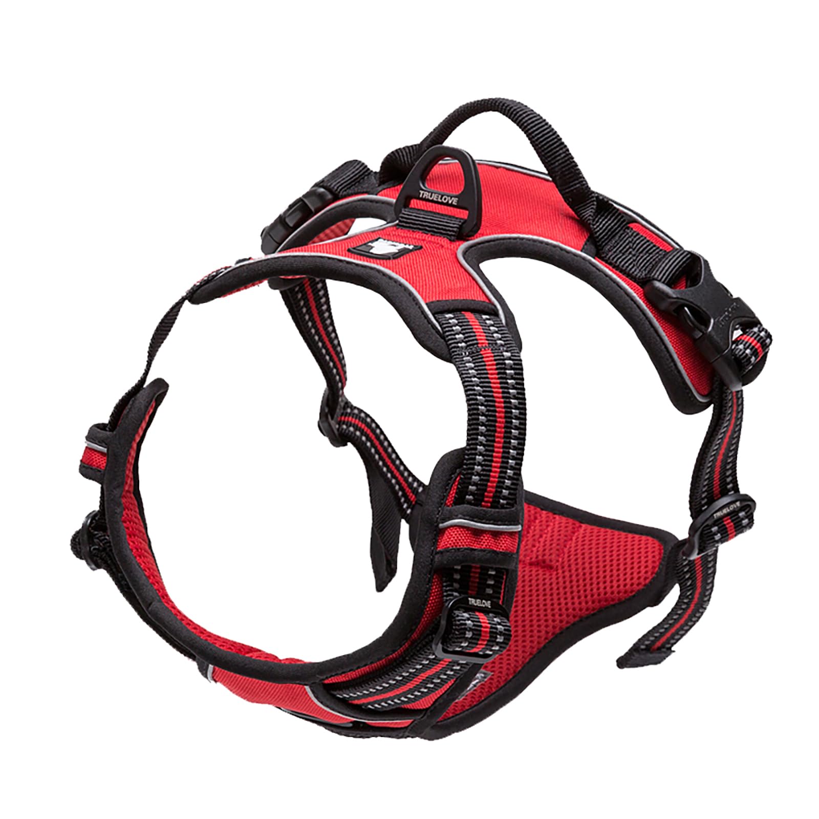 True Love Adjustable No-Pull Dog Harness Reflective Pup Vest Harnesses Comfortable Control Brilliant Colors Truelove Tlh5651(Red