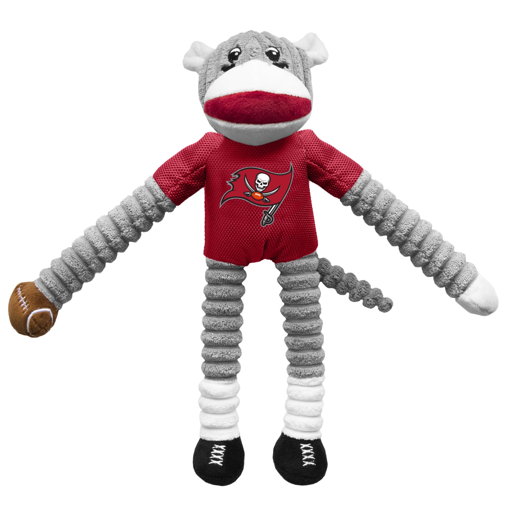 Littlearth NFL Tampa Bay Buccaneers Sock Monkey Pet Toy, Team Color, One Size