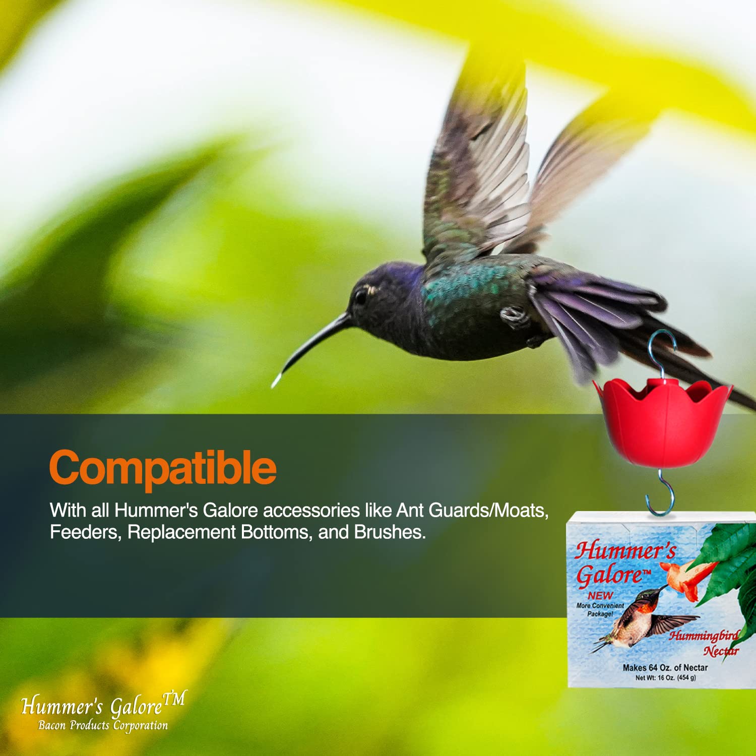 Hummers Galore Hummingbird Food - Ready-to-Mix Hummingbird Nectar, All-Natural Nectar Collector Formula, No Preservatives or Dy