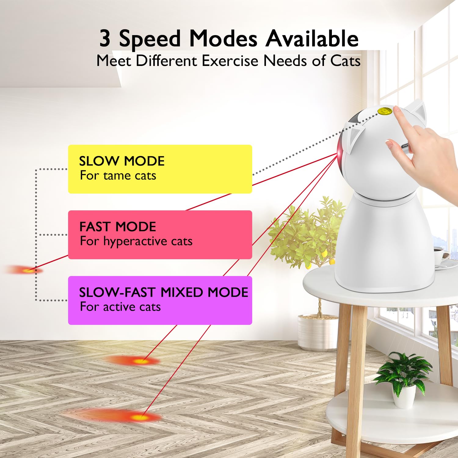 Valonii Cat Toys [2025 Newly Upgraded] Real Random Trajectory Rechargeable Motion Activated Cat Laser Toy Automatic,Interactive Cat Toys For Indoor Cats/Kitten/Dogs