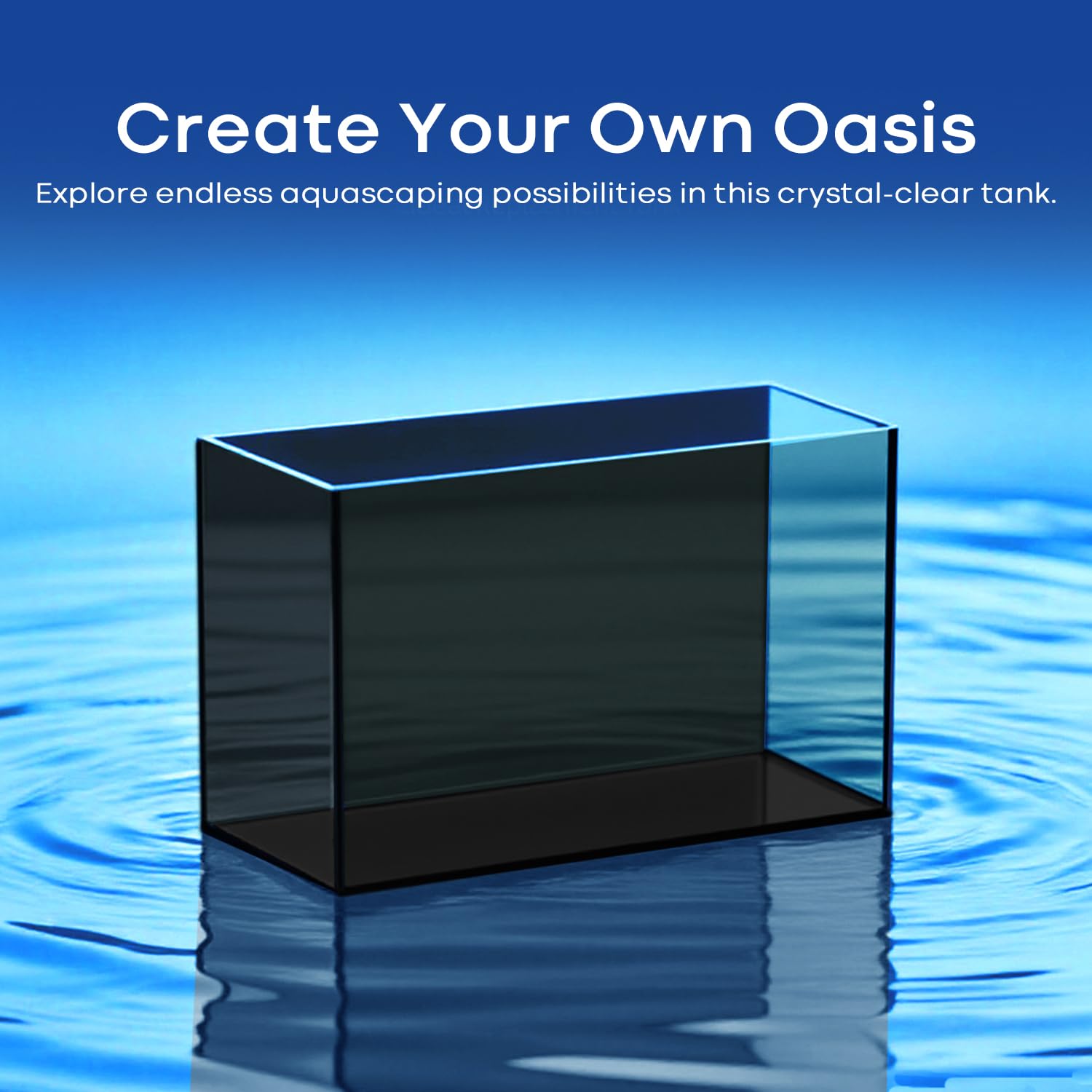3 Gallon Glass Fish Tank Cube, Small Aquarium Fish Bowl for Betta Goldfish Snails Shrimp Aquatic Planting, Easy to Maintain Ultr