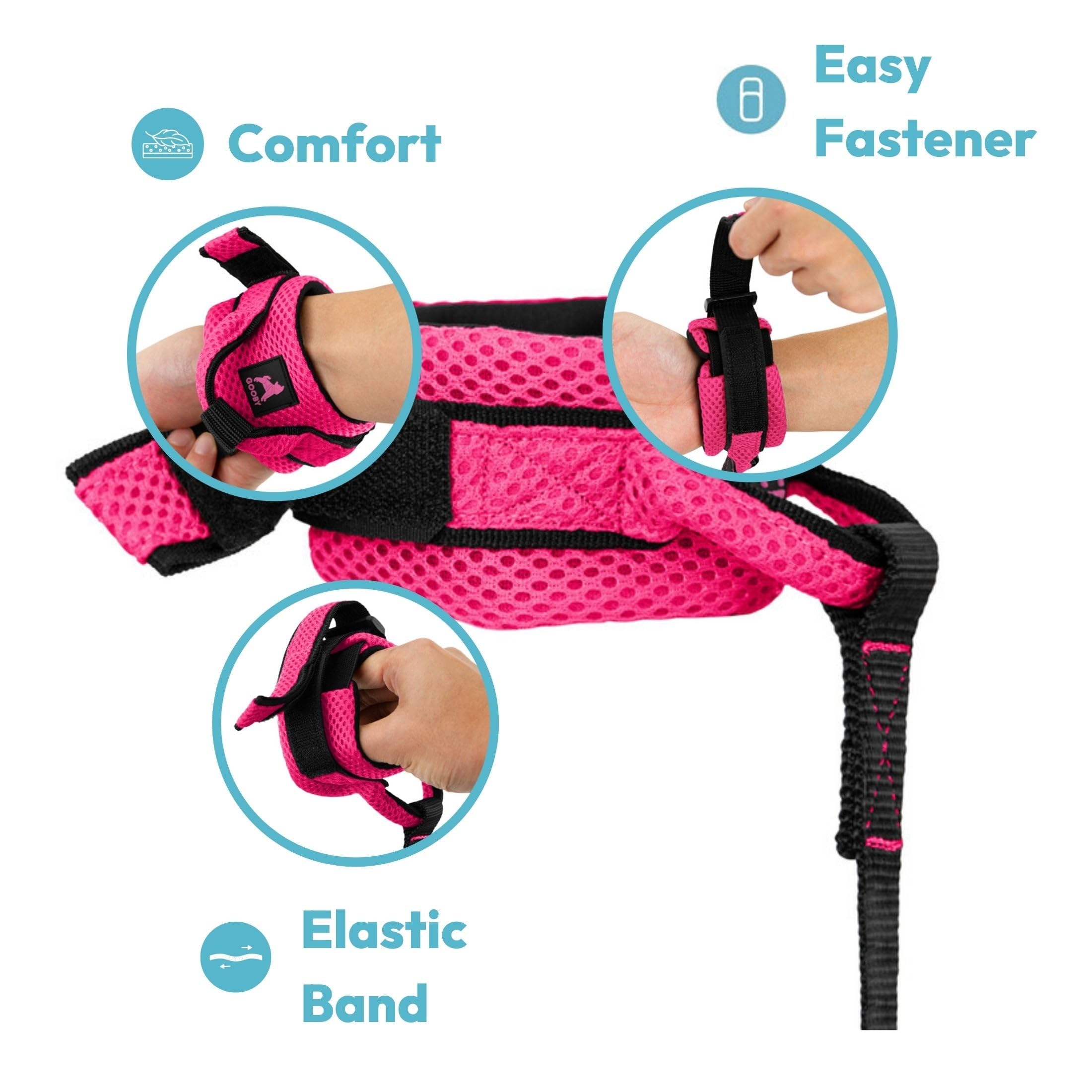 Gooby Soft Mesh Wrist Band Surfer Leash - Sea Blue, 6 Ft - Comfortable Hands Free Leash With Elastic Band For Small, Medium And