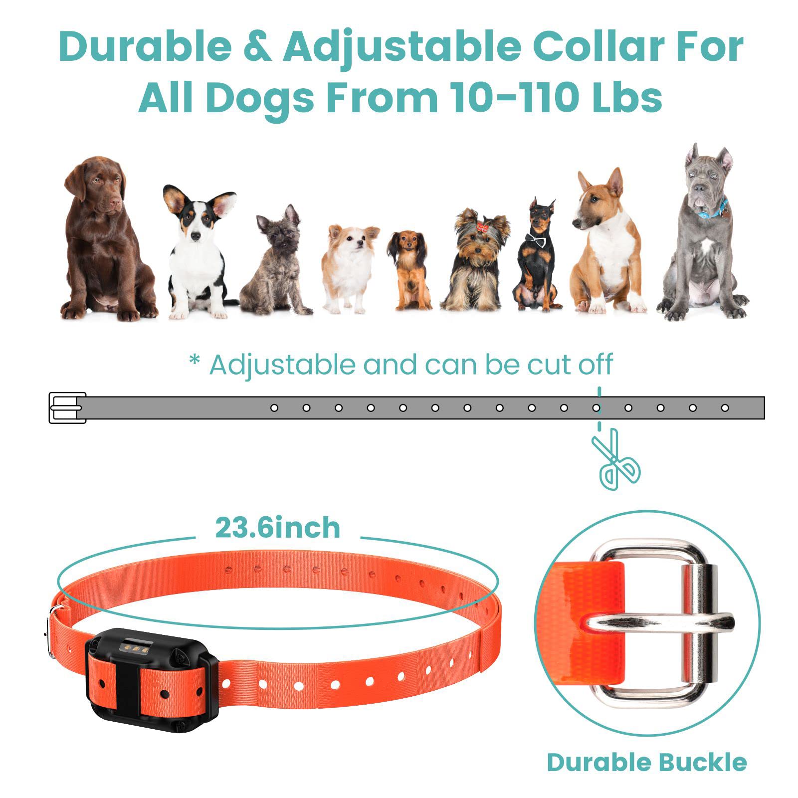Funnipets Dog Training Collar 2600Ft Range Dog Shock Collar With Remote For Small Medium Large Dogs Waterproof Electronic Dog Collar 4 Training Modes Light Shock Vibration Beep (2 Pack, Orange+Black)