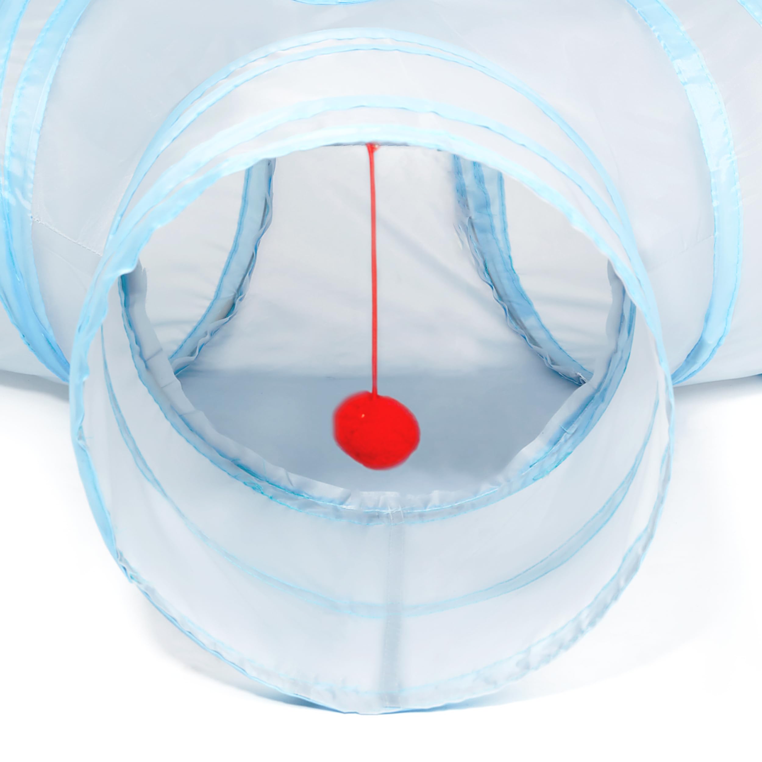 Tempcore Pet Cat Tunnel Tube Cat Toys 3 Way Collapsible, Cat Tunnels For Indoor Cats,Kitty Tunnel Bored Cat Pet Toys Peek Hole Toy Ball Cat, Puppy, Kitty, Kitten, Rabbit Light Grey