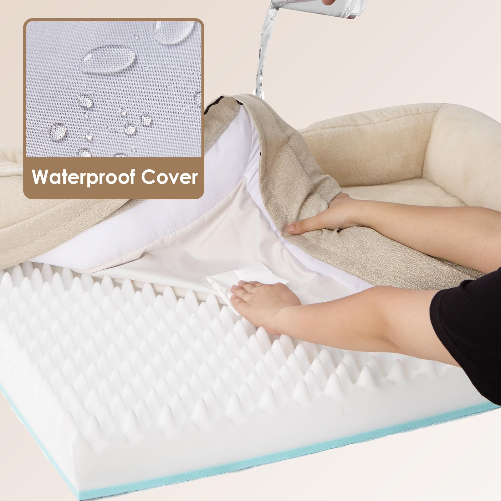 Eheyciga Memory Foam Xl Dog Bed For Xlarge Sized, Extra Large Orthopedic Dog Sofa With Sides And Waterproof Liner, Washable Bols