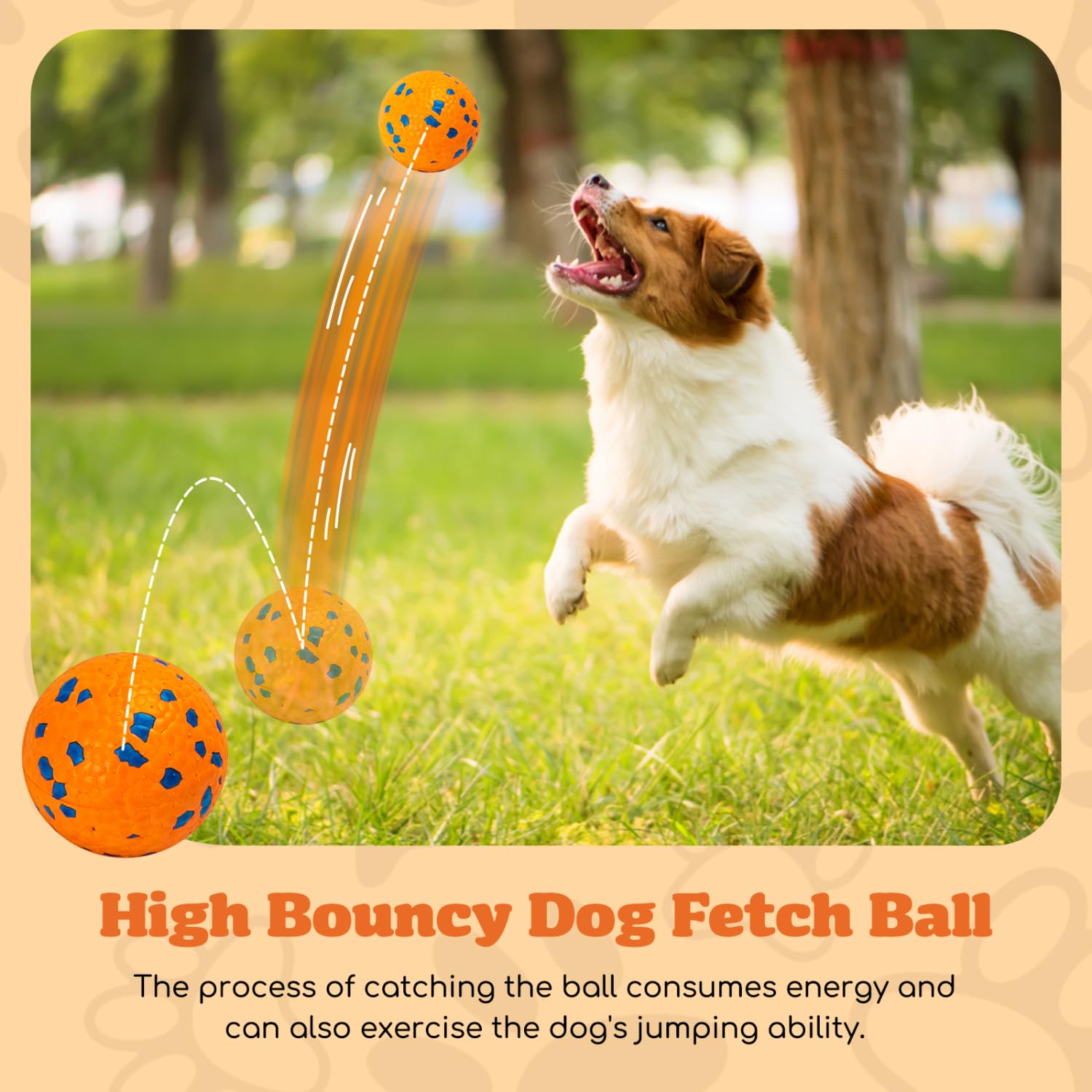 Nobleza Dog Toy Tennis Bouncy Training Balls, 6 Pack 2.75'' Aggressive Chewer Teething Durable Floating, Interactive Popcorn Bal