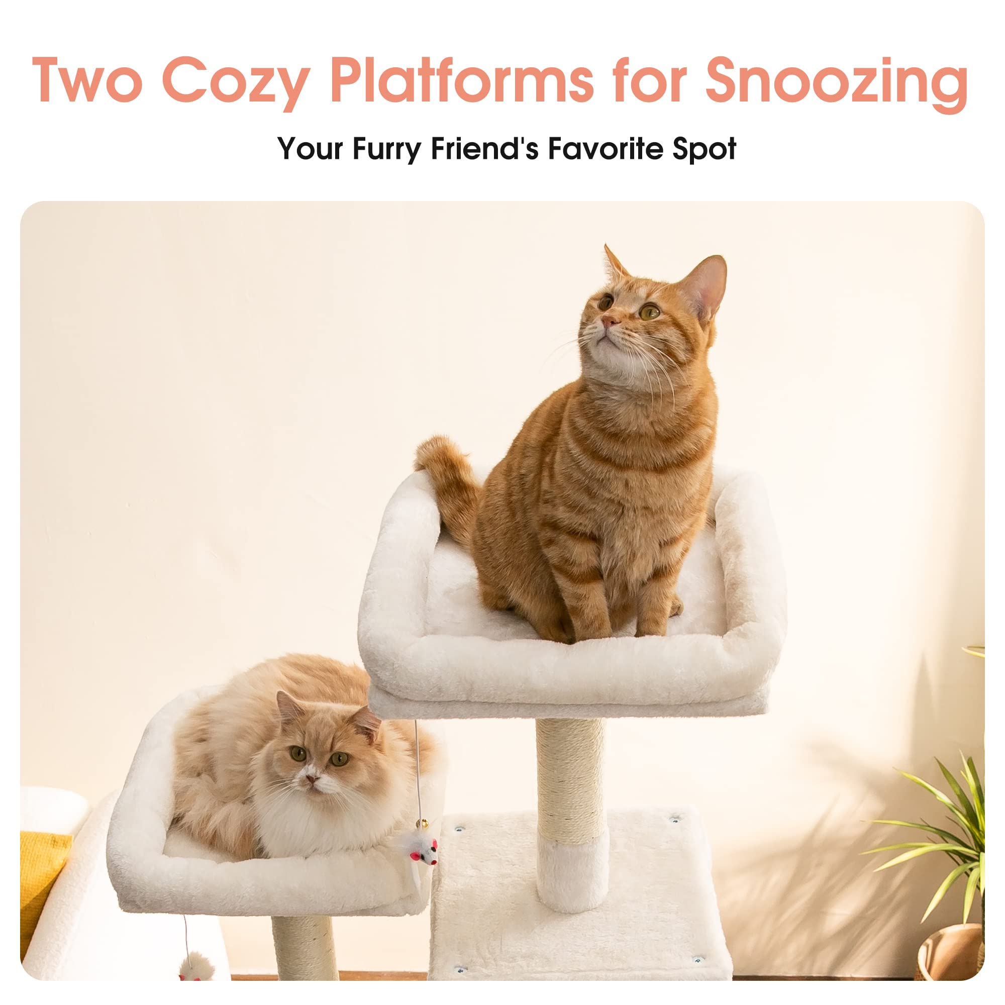 Mwpo Flower Large Cat Tree, 70.1-Inch Multi-Level Tall Cat Tower For Indoor Cats, Plush Cat Condo With Big Padded Perches, Sisal