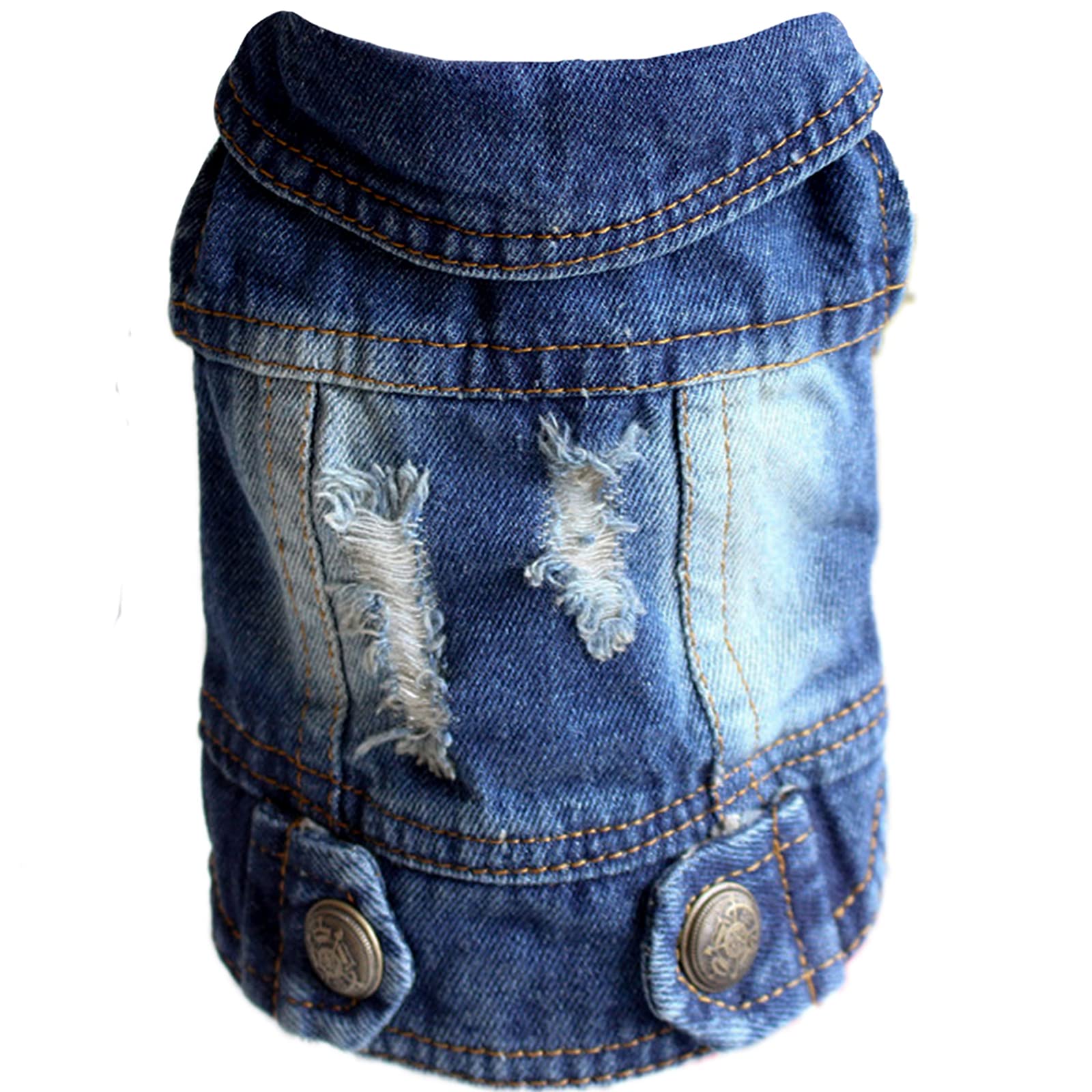 Doggyzstyle Pet Vests Dog Denim Jacket Hoodies Puppy Jacket For Small Medium Dogs (Xl, Blue)