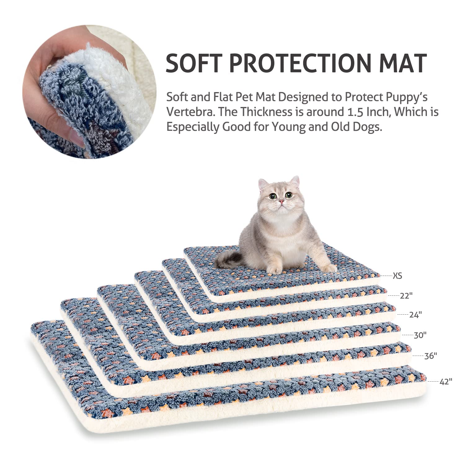 Mora Pets Dog Bed Crate Pad Ultra Soft Pet Bed With Cute Star Print Washable Crate Mat For Large Medium Small Dogs Reversible Fleece Dog Crate Kennel Mat Cat Bed Liner 41 X 29 Inch Grey