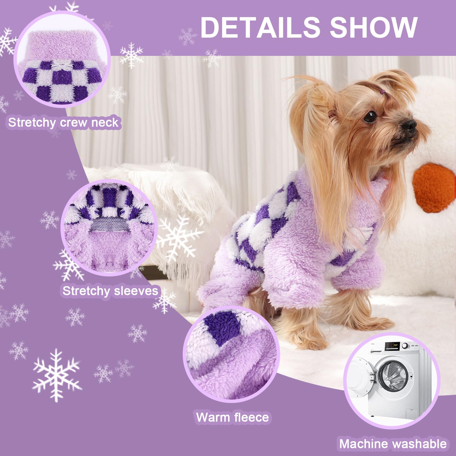 Dog Pajamas Pjs Spring Dog Sweaters for Small Dogs Warm Dog Sweater Chihuahua Pet Clothes Onesie Dog Coat for Yorkie Pet Jumpsui