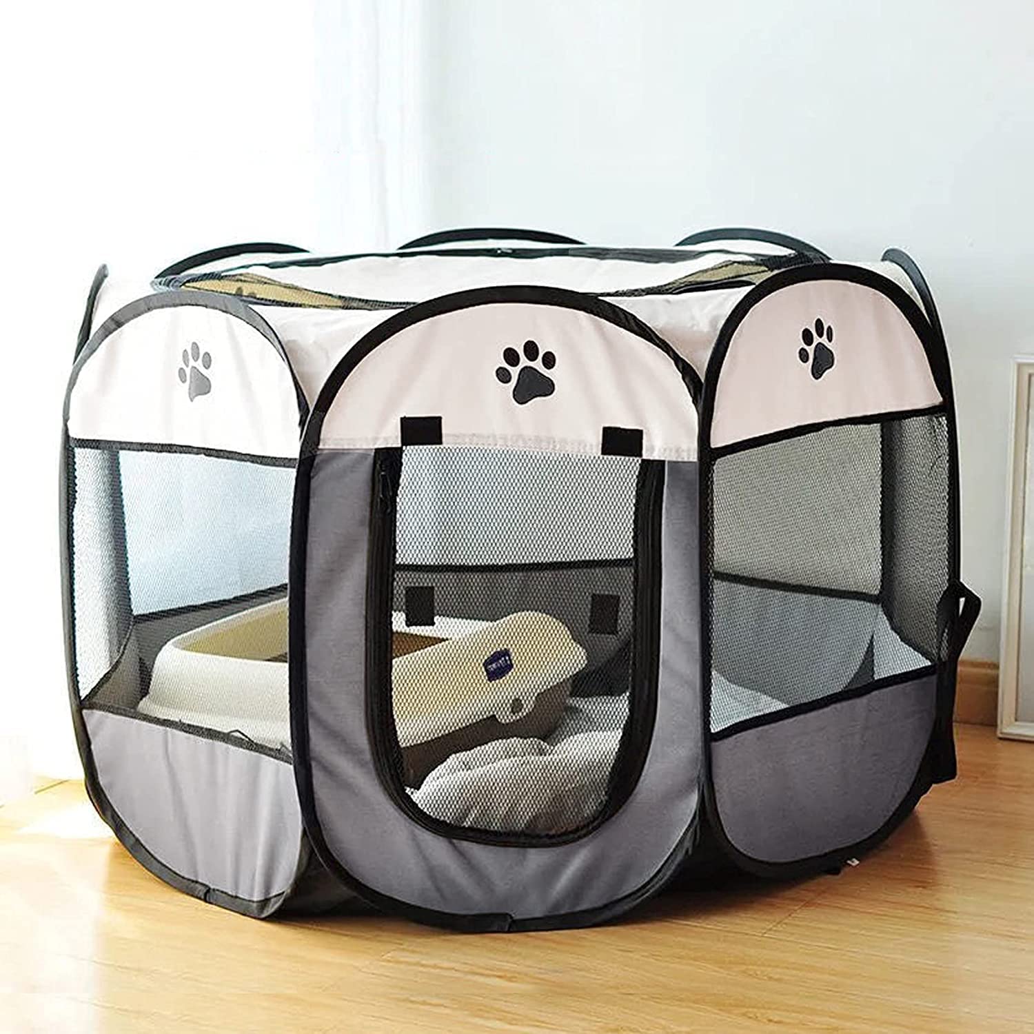 Sencone Portable Pet Playpen, Dog Playpen Foldable Pet Exercise Pen Tents Cat House Playground For Puppy Kitten Indoor Outdoor T