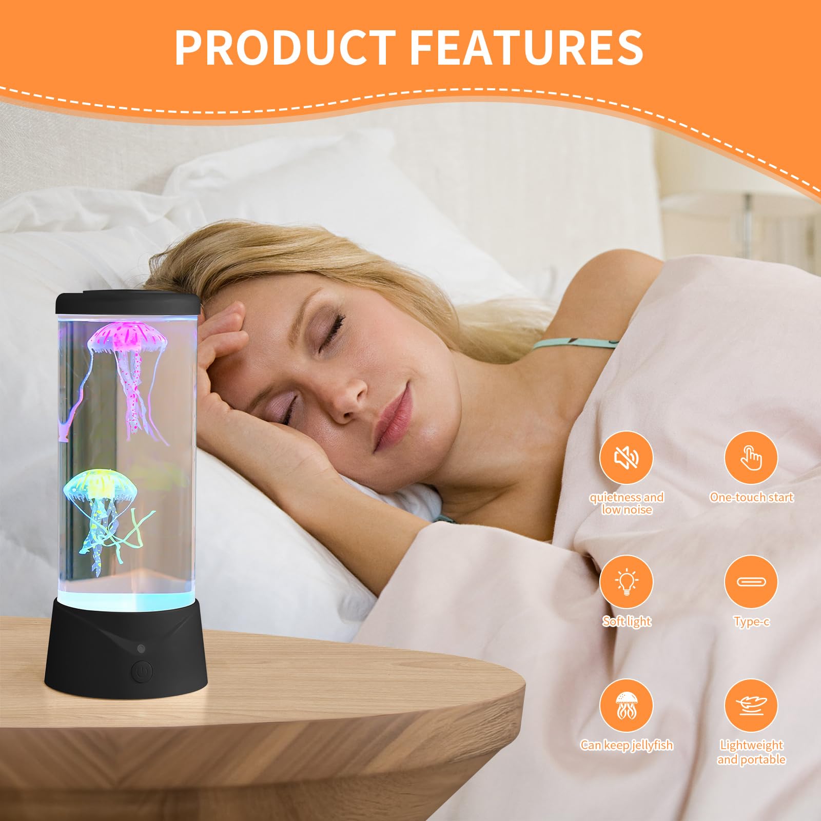 ekovko Jellyfish Lamp with 7 Color Changing Effect LED Jellyfish Aquarium Tank Mood Lamp Aquarium Light Table lamp Home Decor Gi