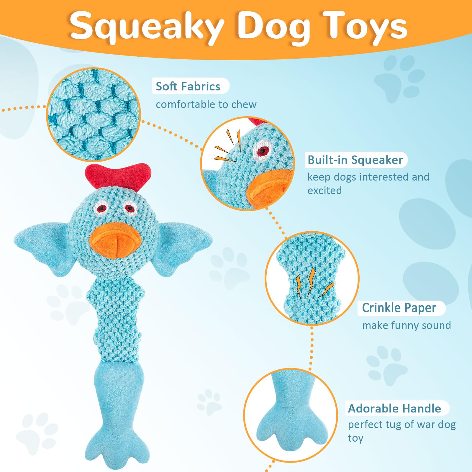 Fuufome Squeaky Dog Toys For Medium And Small Dogs-Interactive Tug Of War Toy For Puppy Teething,Great Plush Dog Toy For Dogs To Keep Them Busy