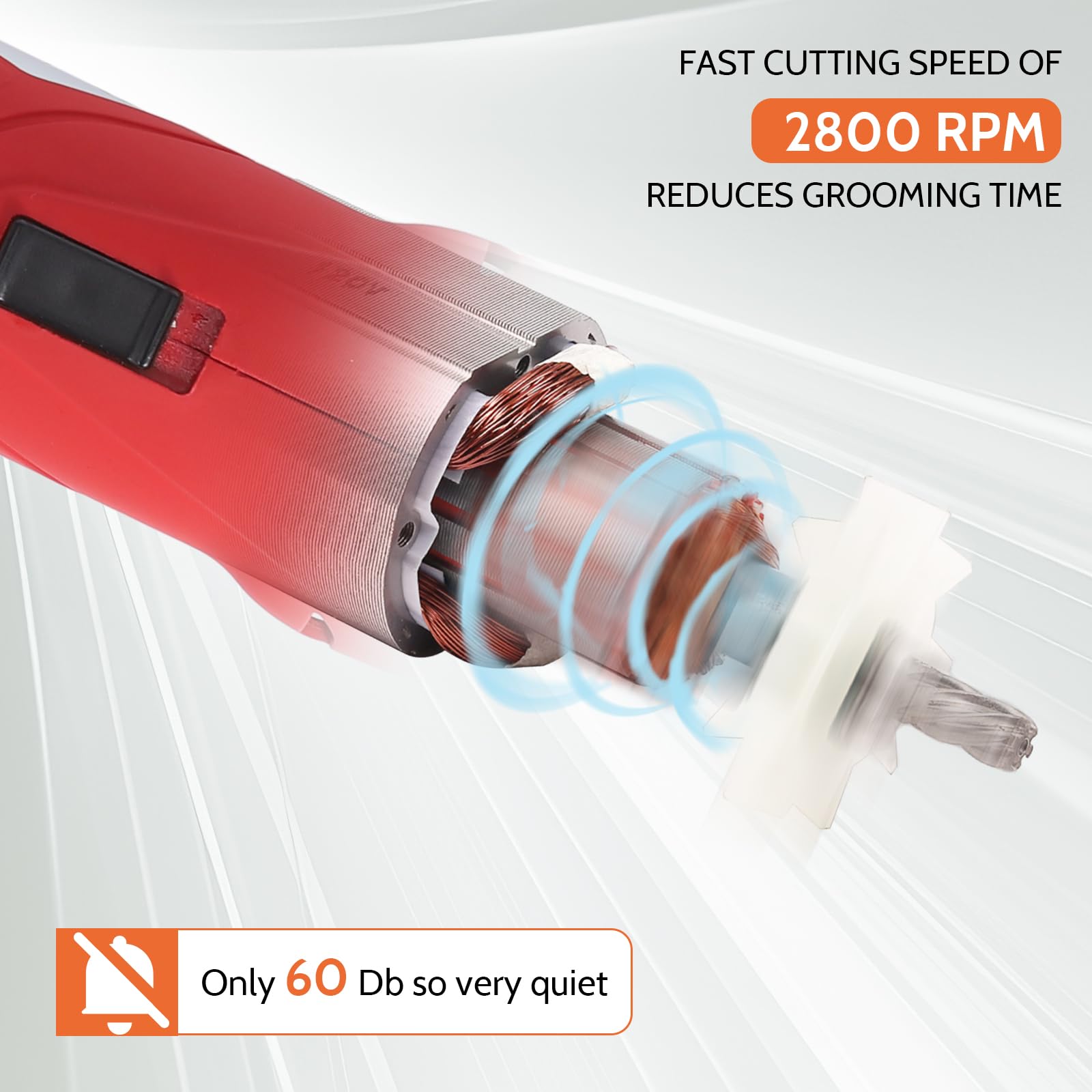 DUCKBOY Cordless Horse Clipper, Rechargeable Battery Powered Animals Shears Grooming Tools for Shaving Fur Wool Tool, Large Live