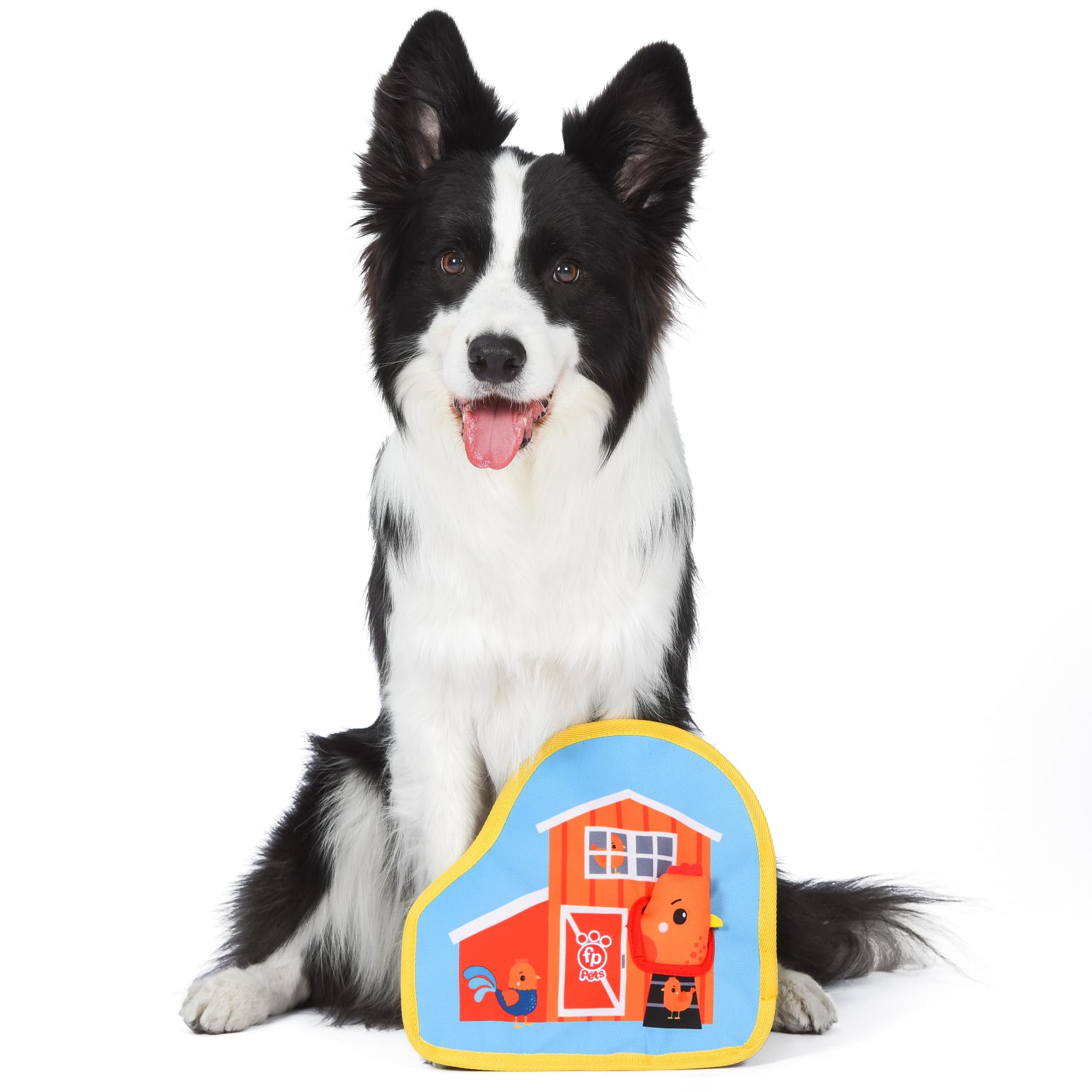 Fisher-Price for Pets Chicken Coop Peek-a-Boo Burrow Dog Toy, Flattie Style Pet Plush, Developmental Toys for Dogs