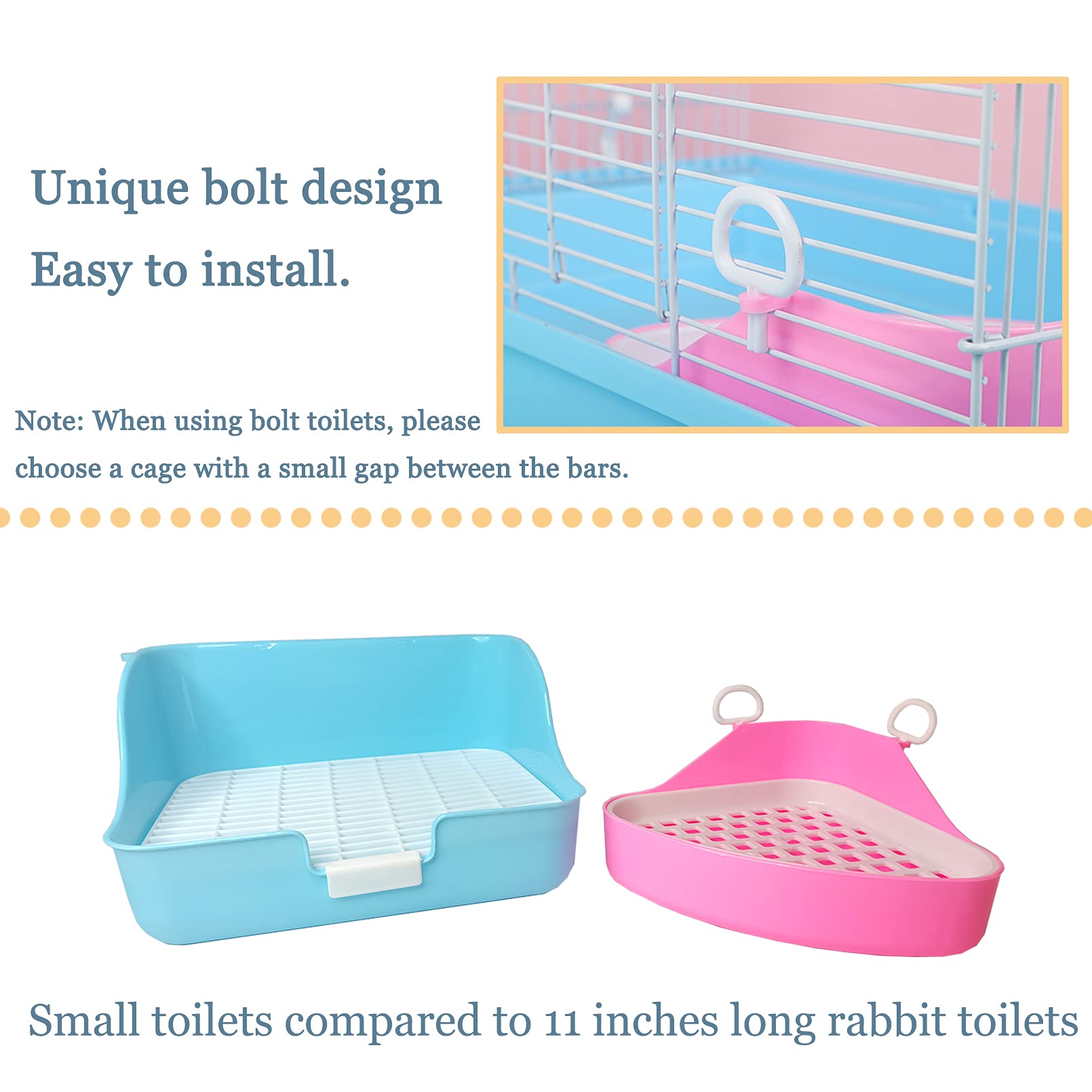 Hamiledyi Guinea Pig Potty Trainer Corner, Small Animals Triangle Plastic Litter Box, Bedding Litter Box Pee Pan Tray Toilet For