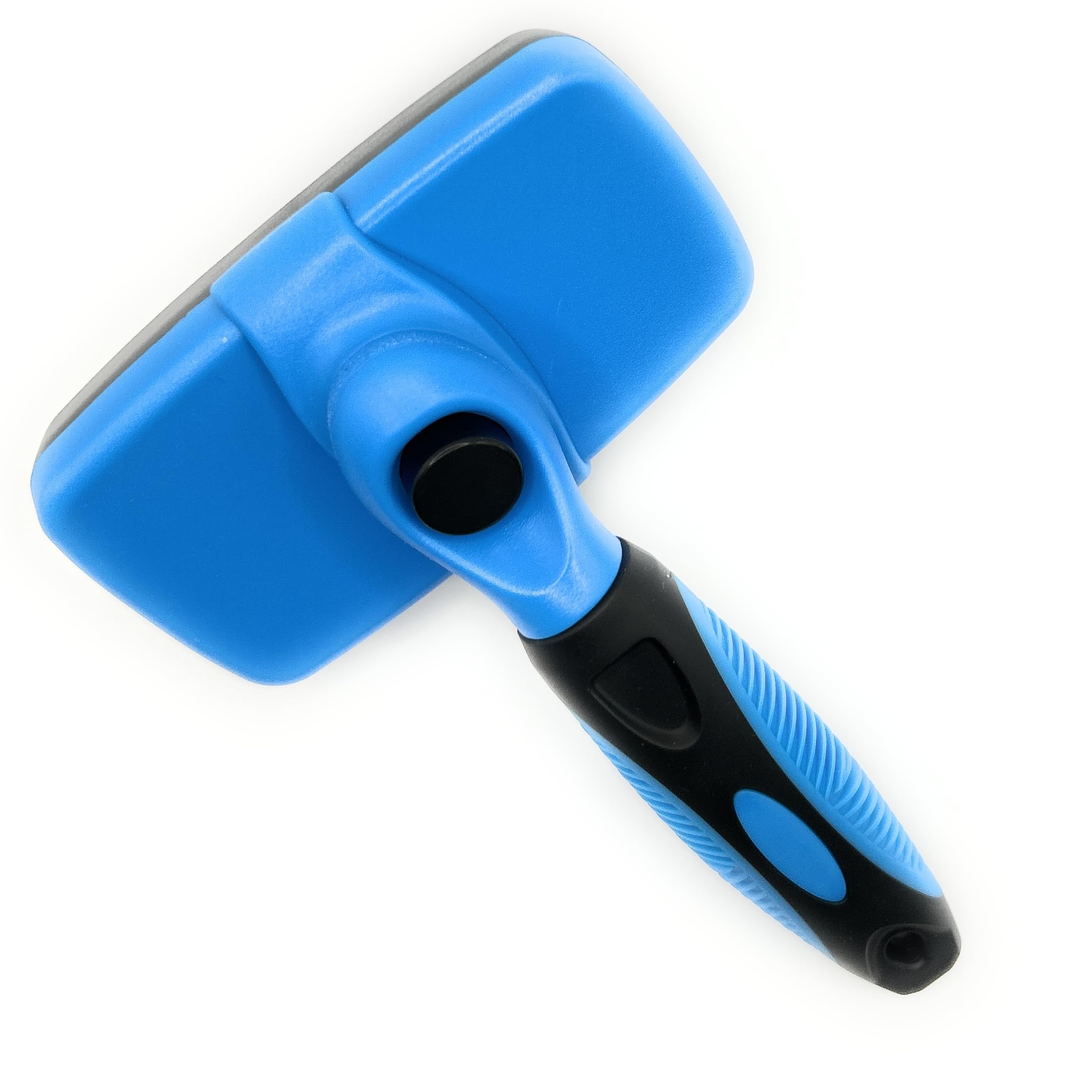 Petoodle Self-Cleaning Slicker Brush For Dogs & Cats - Deshedding Grooming Tool For Long & Short Hair - Blue