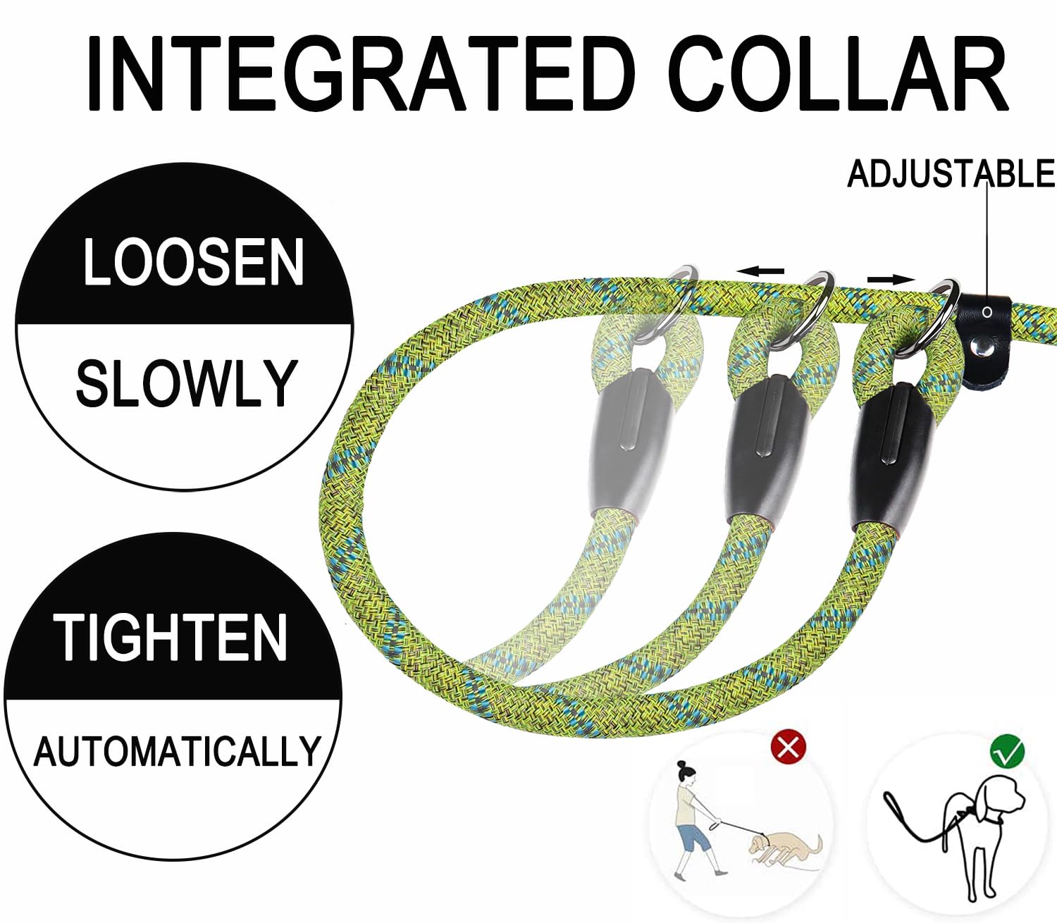 6 Ft Heavy Duty Dog Leash, Durable Premium Quality Strong Training Rope Slip Leash With Comfortable Padded Handle And Highly Ref