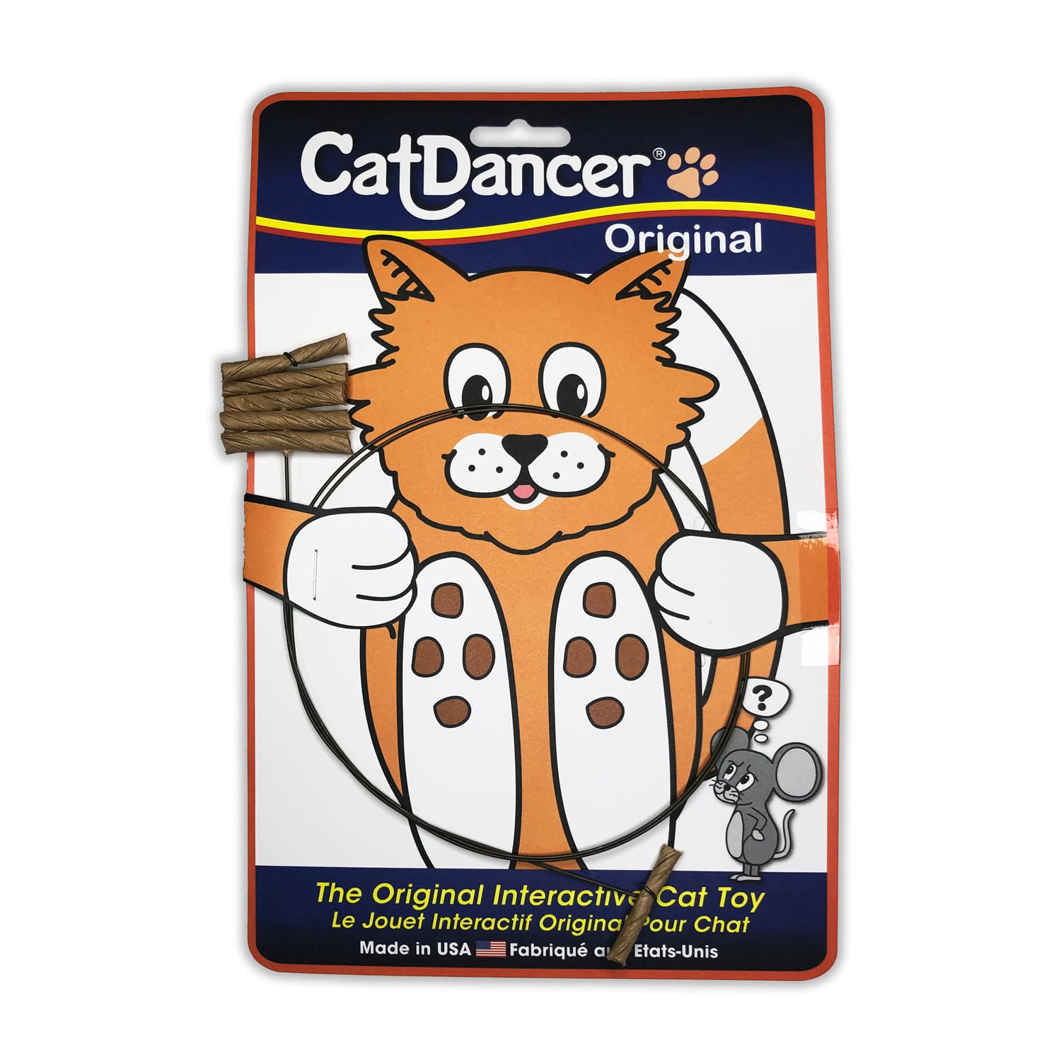 Cat Dancer Interactive Cat Toy - Fun And Fitness For Your Furry Friend - Engaging Paper Roll Attached With 30 Inches Flexible Sp