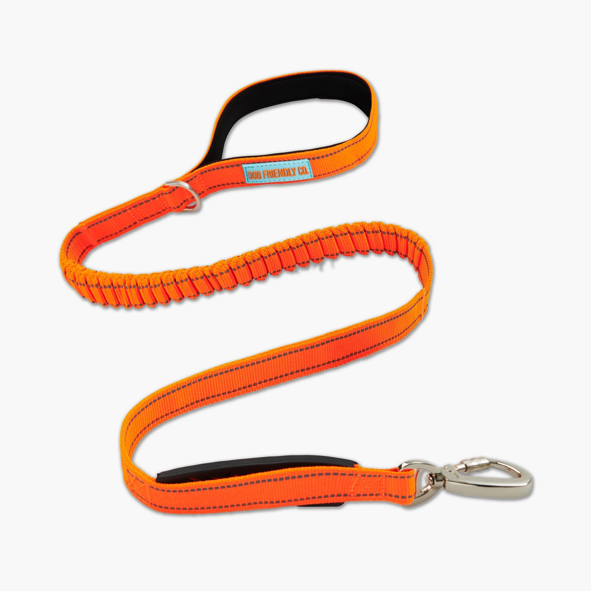 Df Co. Bungee Dog Leash | Strain Free & Shock Resistant For Control | Neoprene Padded Handle, Heavy-Duty Carabiner Clip, And D-R