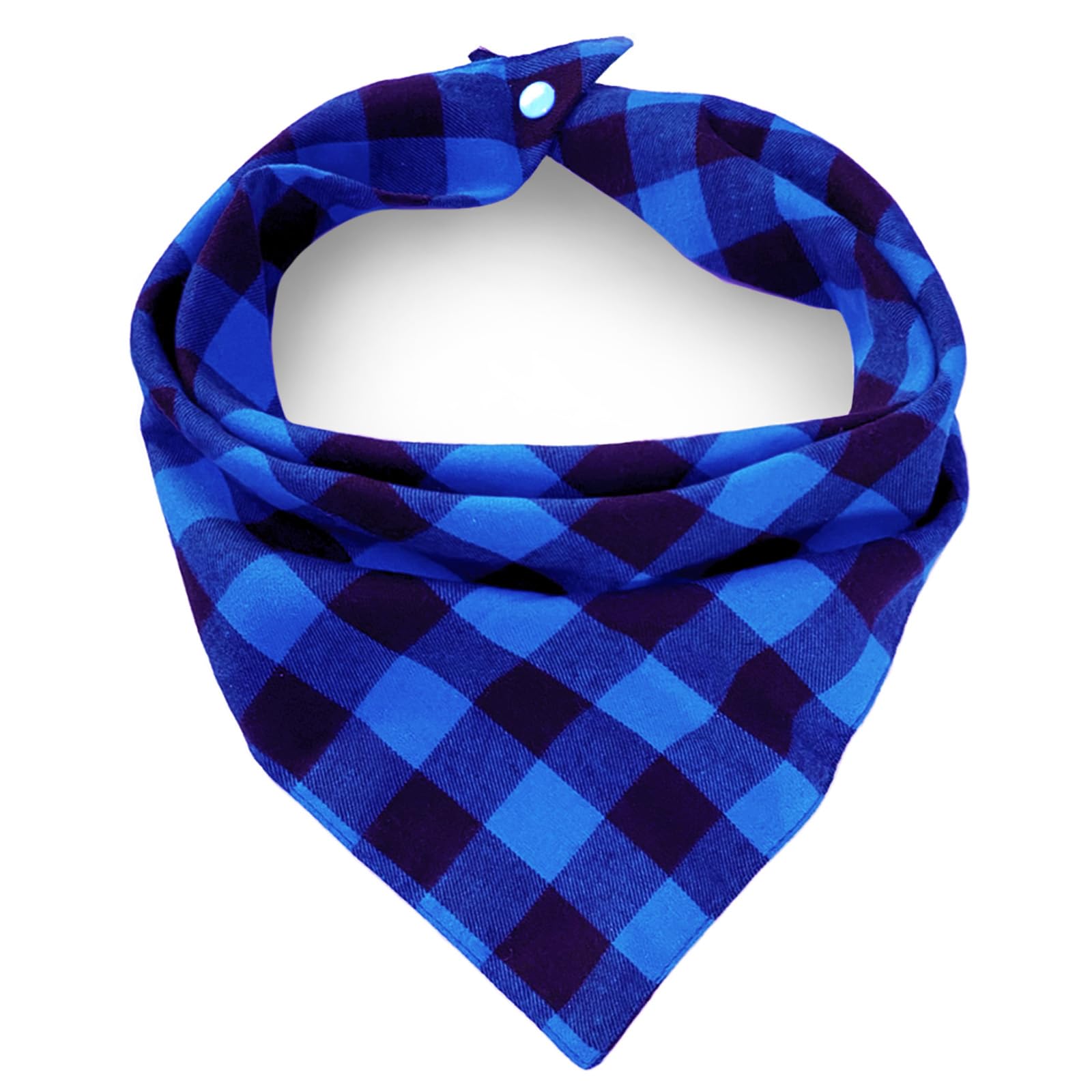 Christmas Plaid Bandana With Button, Fall Dual Layer Soft Cotton Triangle Dog Scarf Kerchief Washable Girl Boy Bandanas Adjustab