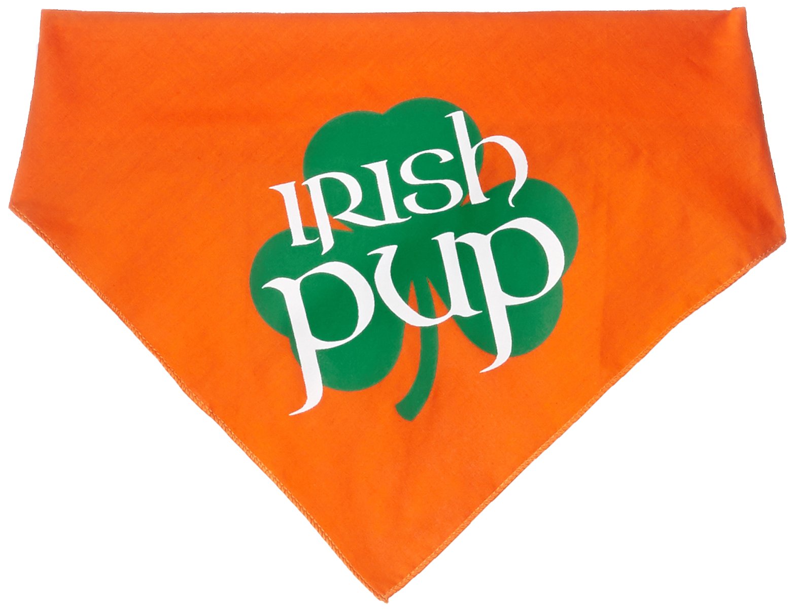 Pet and Dog Bandana Screen Printed, &quot;Irish Pup&quot; Orange Large