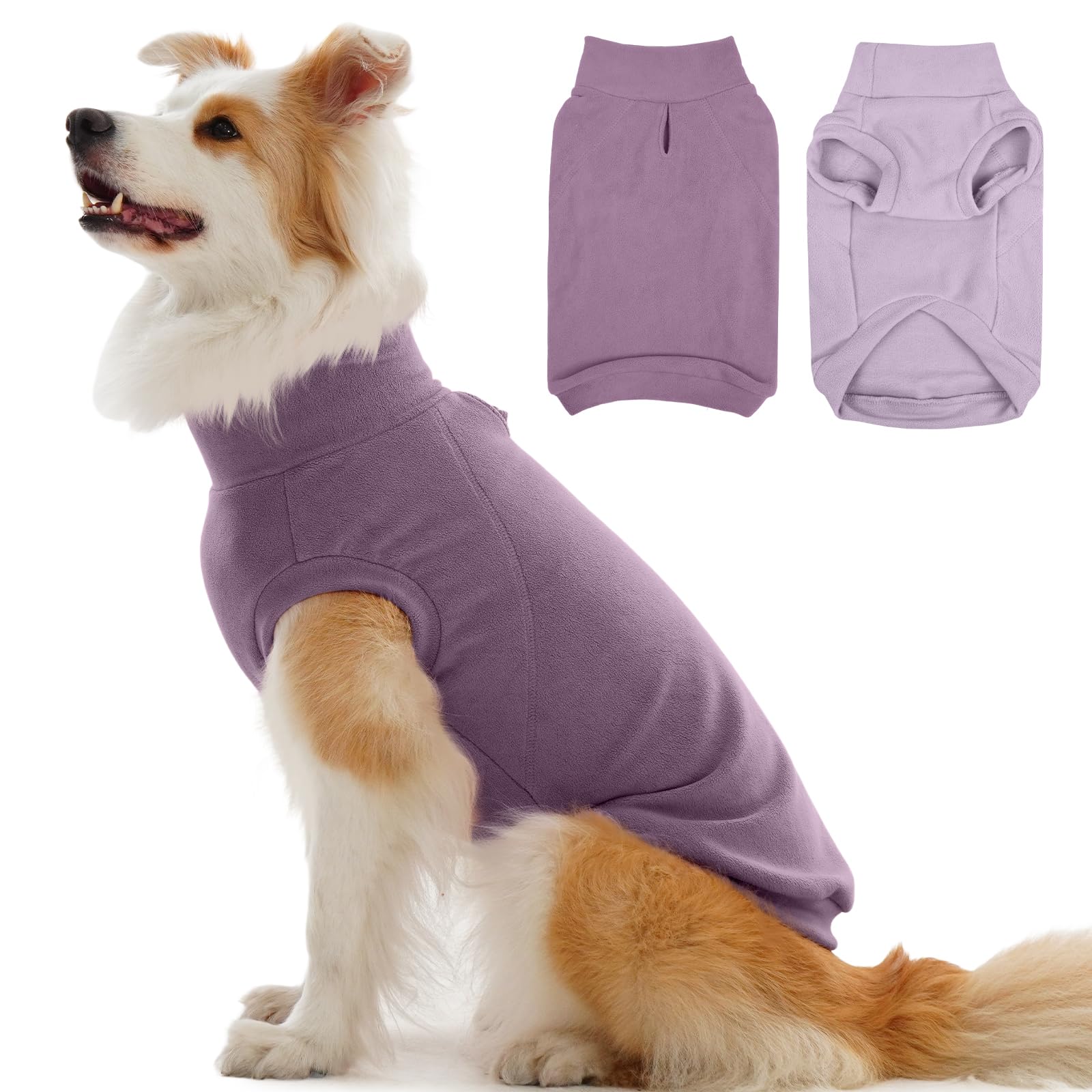 IECOii 2 Pack Large Dog Sweater Fleece - Stretchy & Comfortable, Warm & Soft Dogs Sweaters for Large Dogs Boy Girl, Pet Coats fo