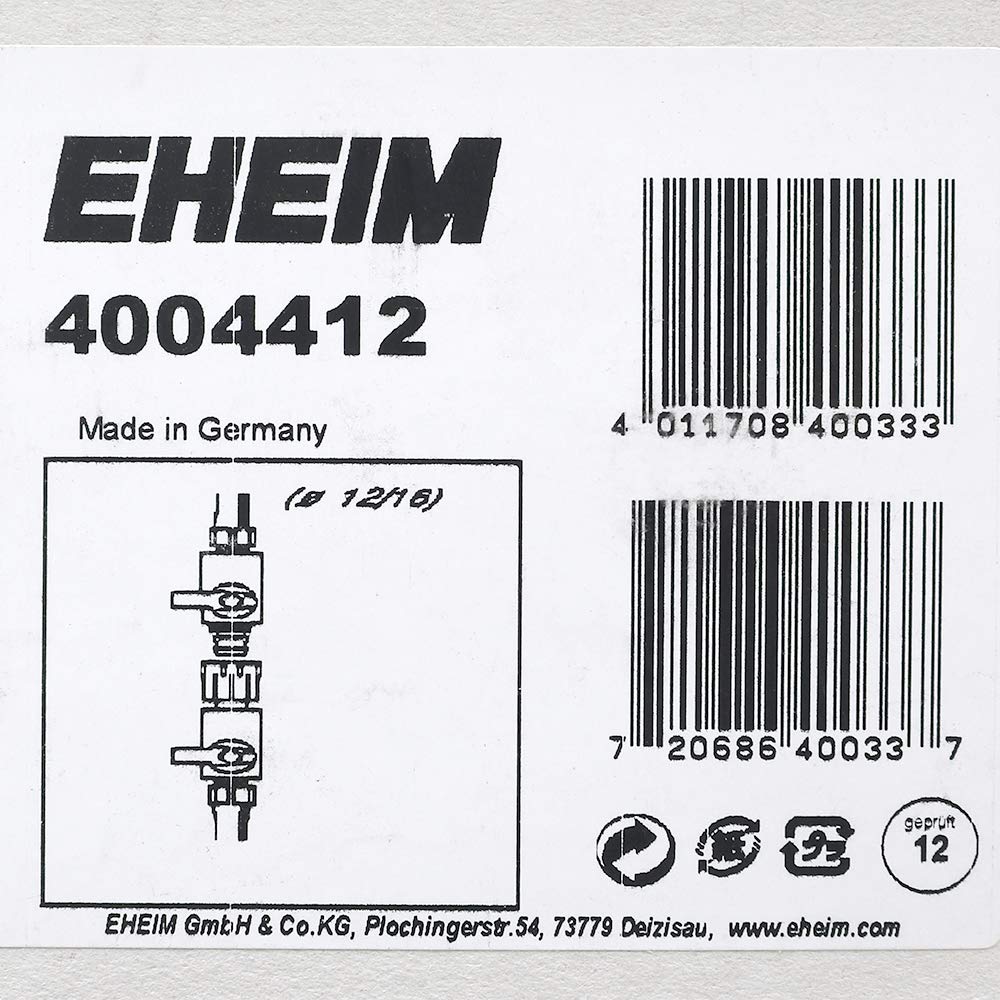 Eheim Double Tap Quick Release Connector, 0.50"/0.65" Size, Brass, Black/Gray - Model 4004412