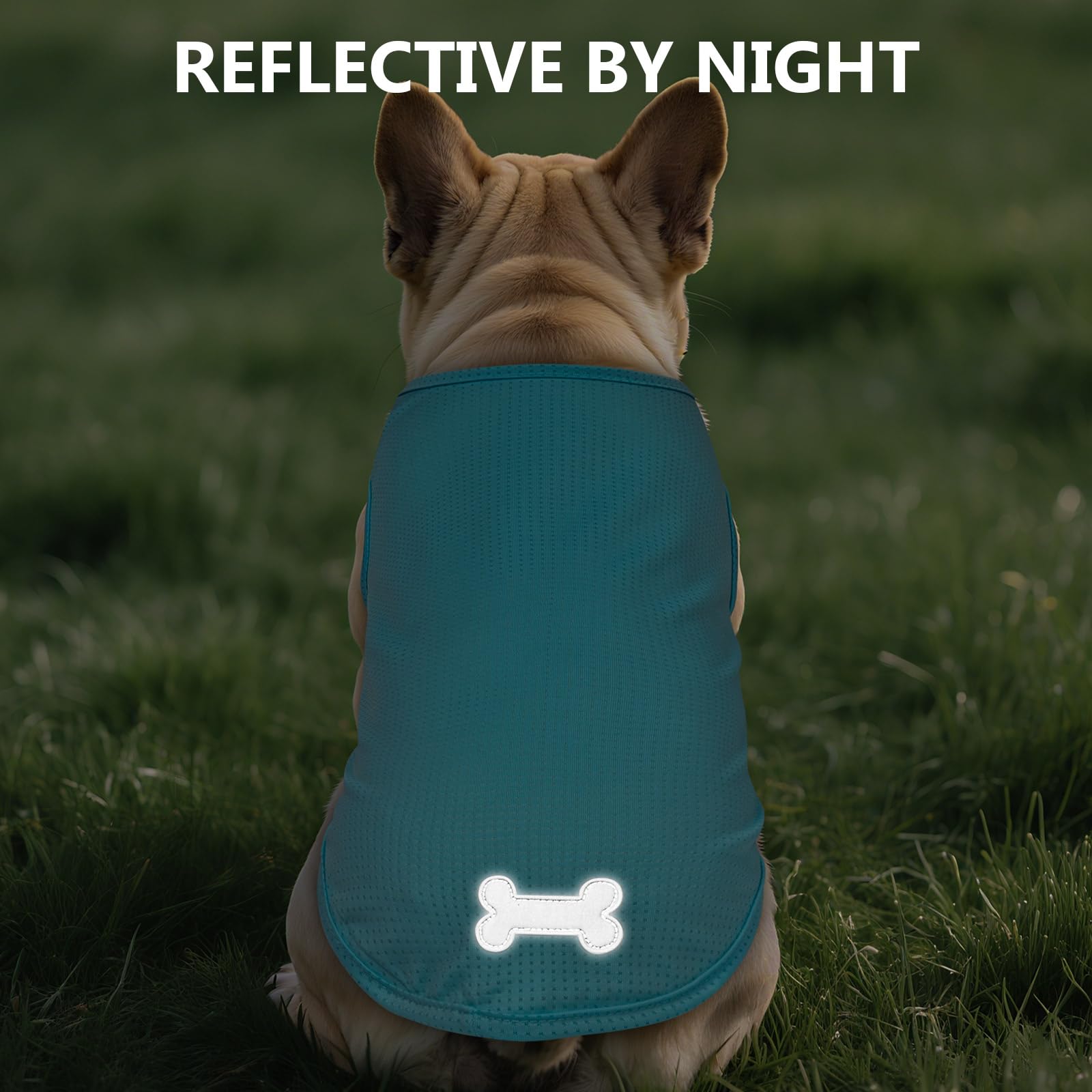 Kyeese 2 Pack Dogs Shirts Hawaii Quick Dry Lightweight Dog T-Shirts With Reflective Label Tank Top Sleeveless Vest Puppy Shirt D