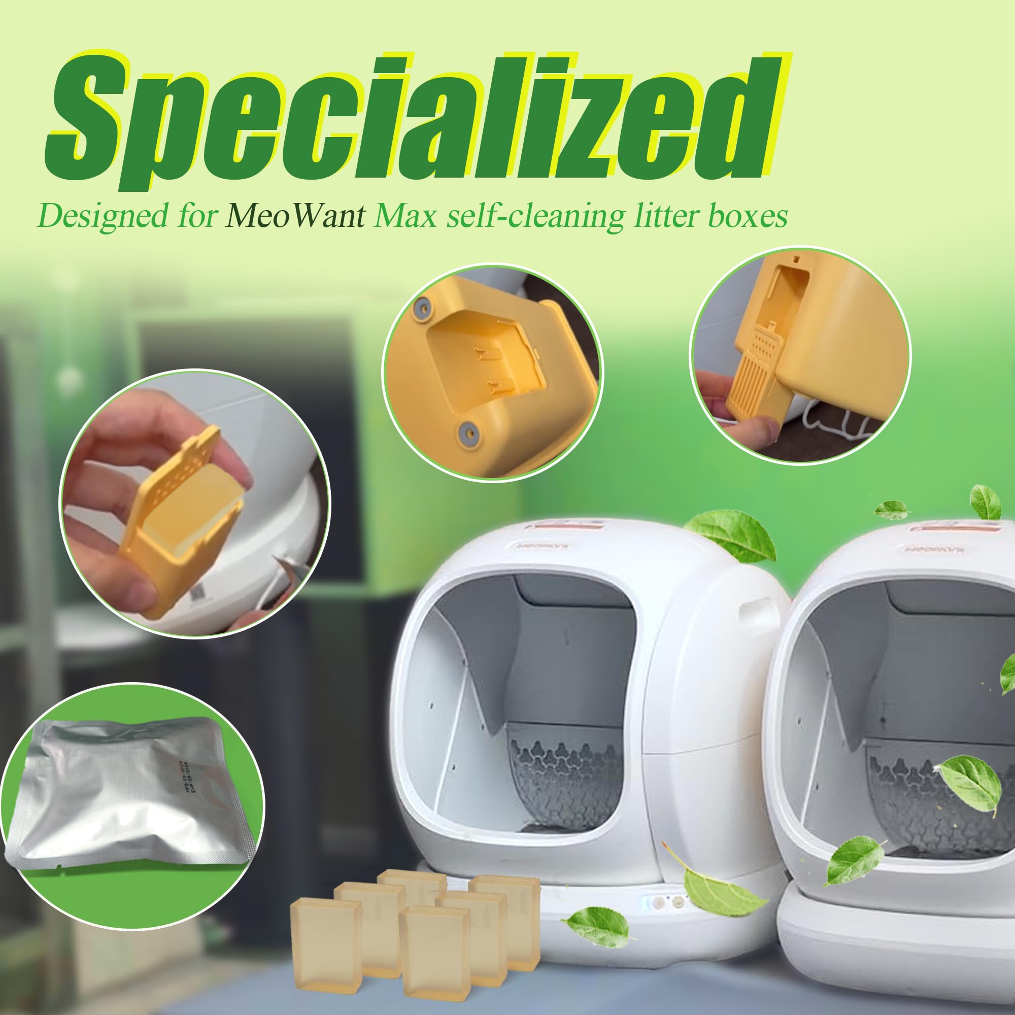 PurifyLogix Odor Remover Compatible with MeoWant Self-Cleaning Cat Litter Box, Cat Toilet Odor Control Deodorant Gel for MeoWant