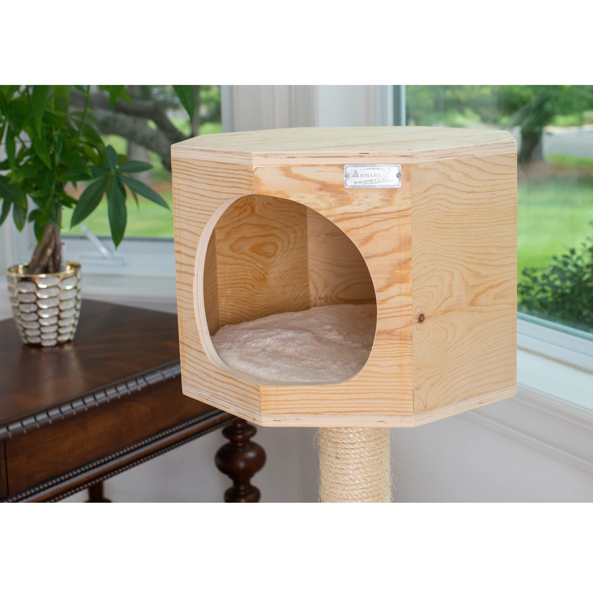 Armarkat Premium Pinus Sylvestris Wood Cat Tree S4203, Tan