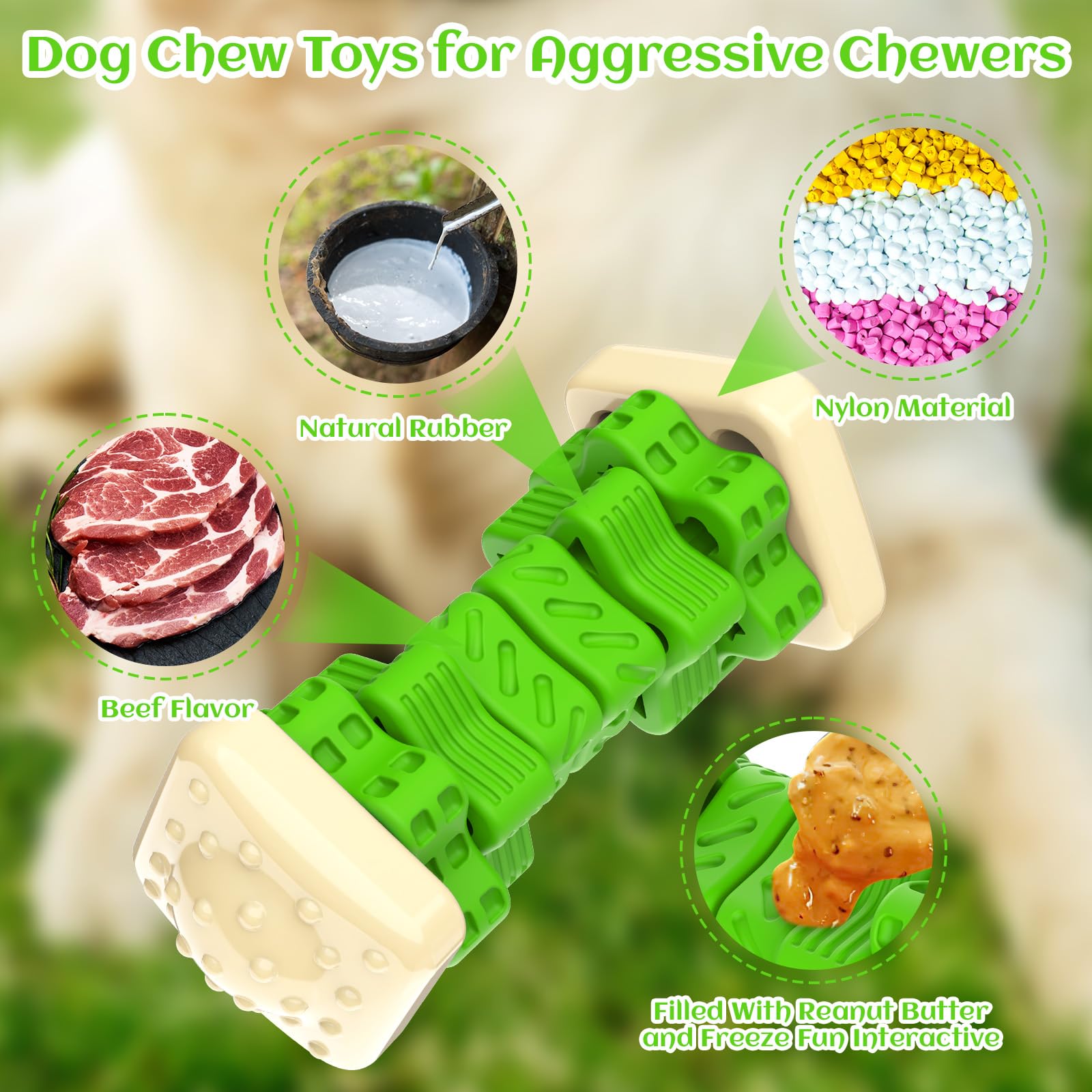 Dog Toys For Aggressive Chewers Indestructible Dog Toys, Tough Dog Chew Toys, Interactive Dog Toys Dog Puzzle Toys Rubber Dog En