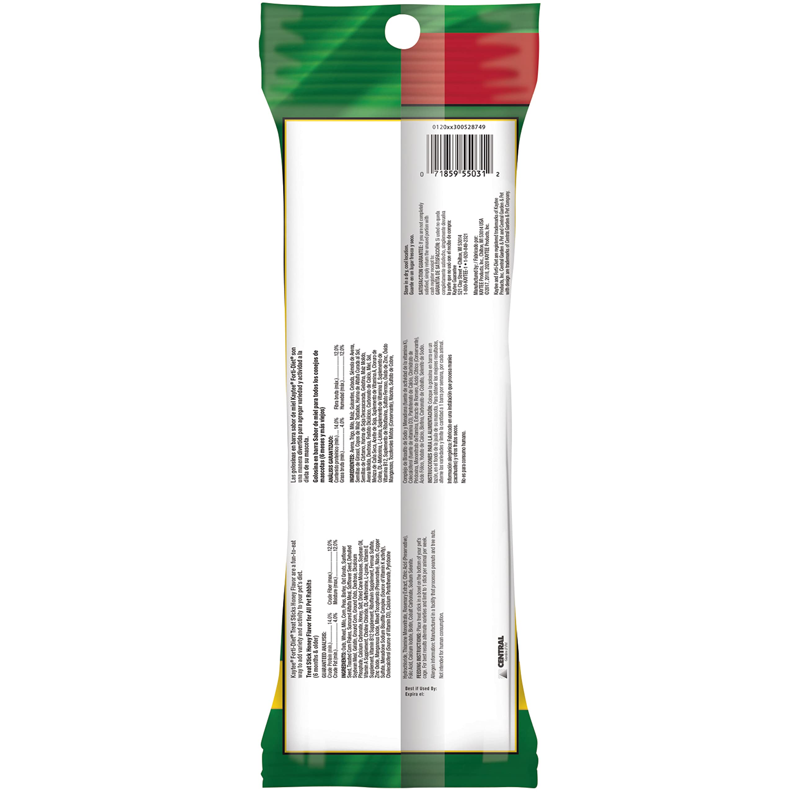 Kaytee Forti-Diet Treat Stick Honey Flavor Rabbit 8 Oz