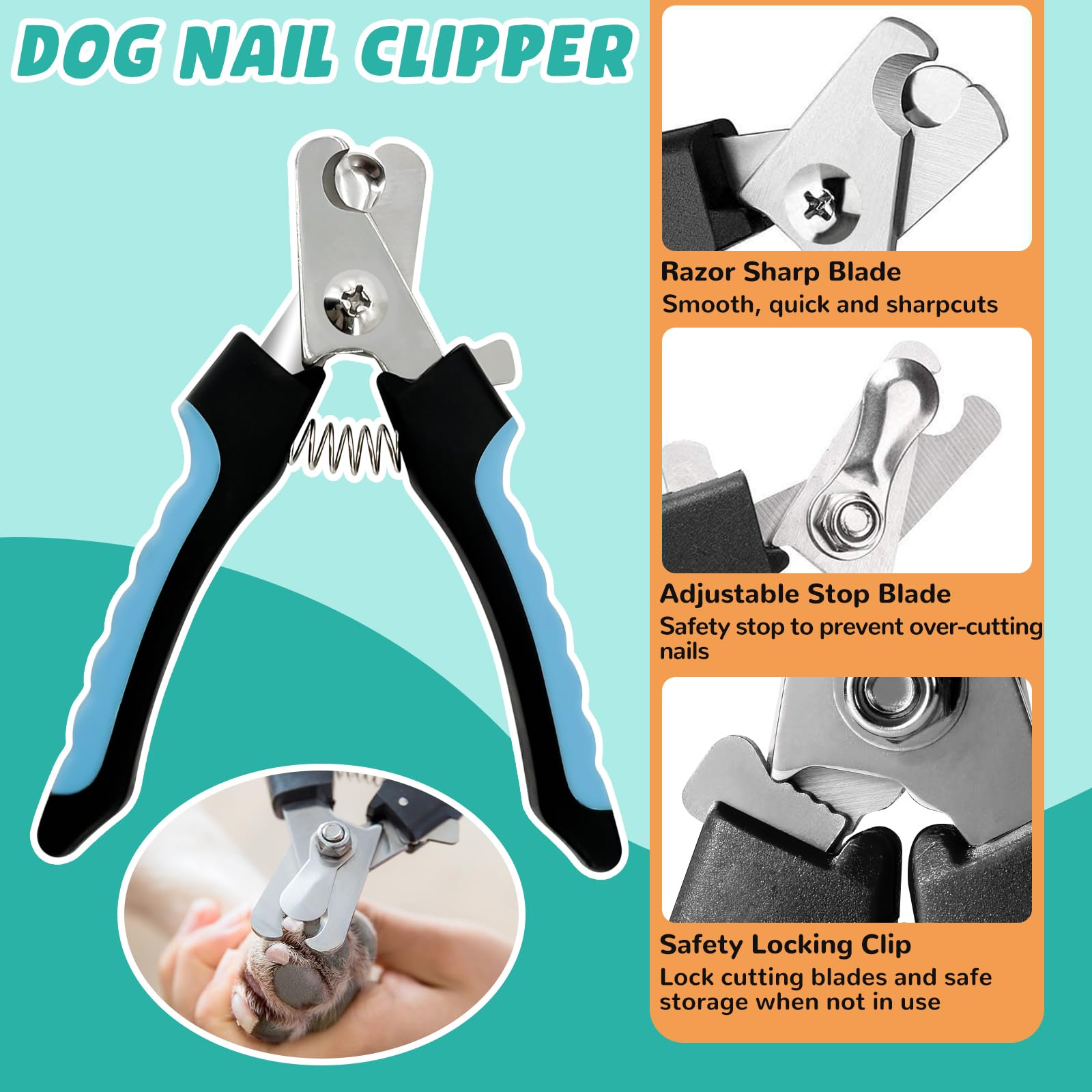 Wscxsc Dog Grooming Kit, Dog Grooming Supplies, Dog Grooming Hammock, Dog Grooming Harness, Dog Nail Clippers, Dog Nail Grinder, Hooks, Dog Hammock Kit For Nail Trimming/Hair Trimming(Coffee, M)
