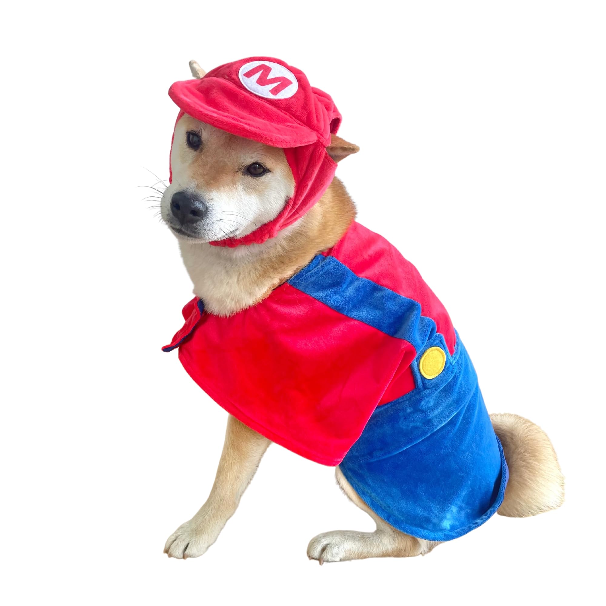 Comfycamper Hat And Suspenders Dog Costume - X Large Medium Small Lab Star Space Cosplay Halloween Costumes, Medium, Red