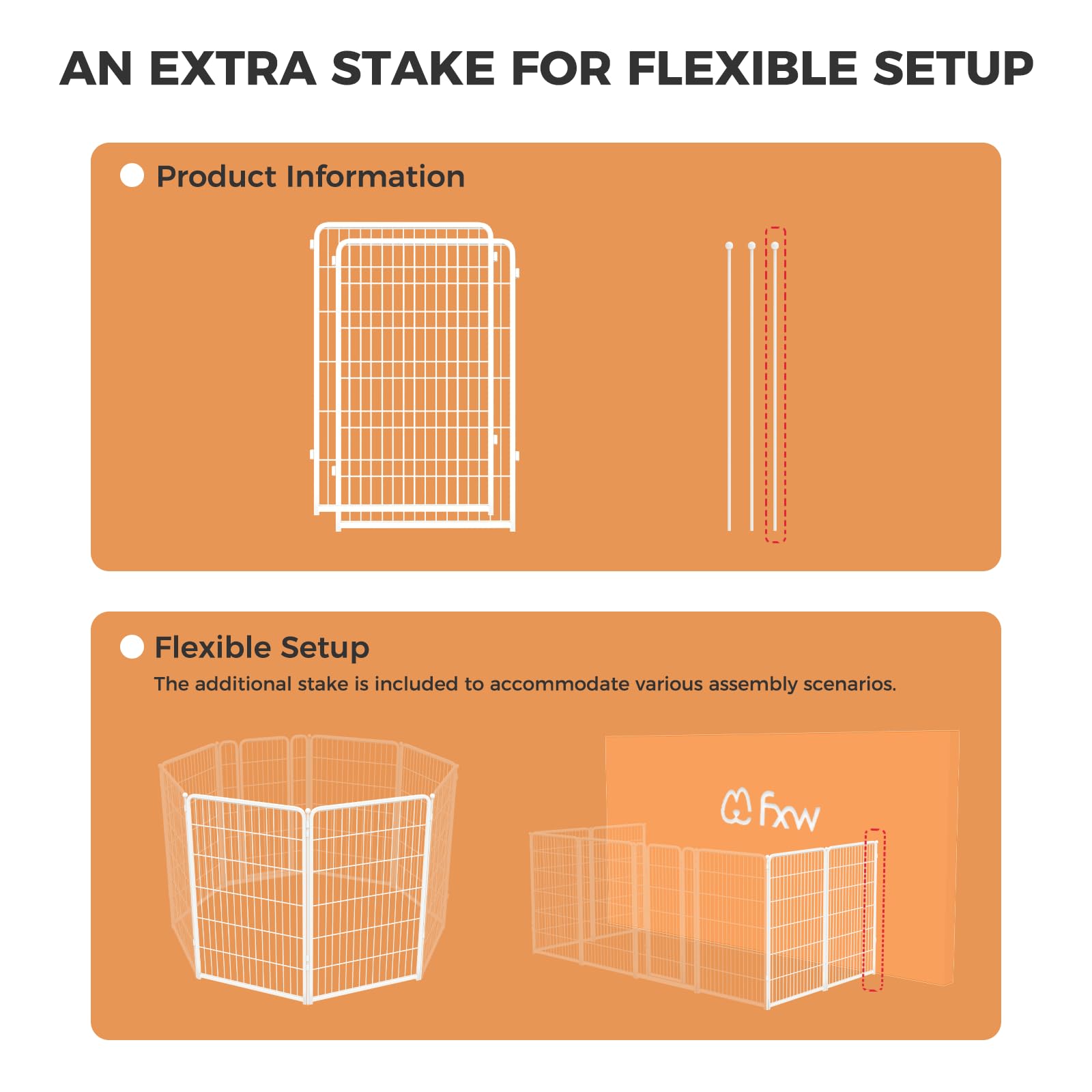 Fxw Homeplus Dog Playpen For Indoor Use - Stress-Free And Safe Play, Heavy Duty 45 Inch 2 Panels Dog Pen For Large Dogs, Whitepa