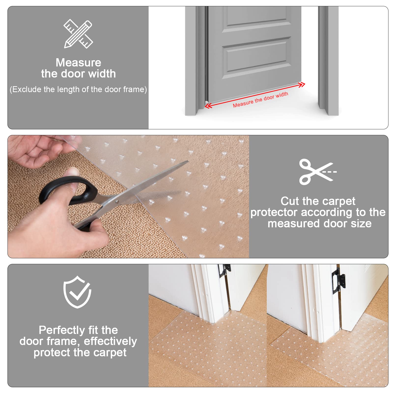 Uross Carpet Protector For Pets 3.28Ft-Cat Carpet Protector For Doorway, Anti Cat Scratch Plastic Mat, Under Door Cat Scratch Fl
