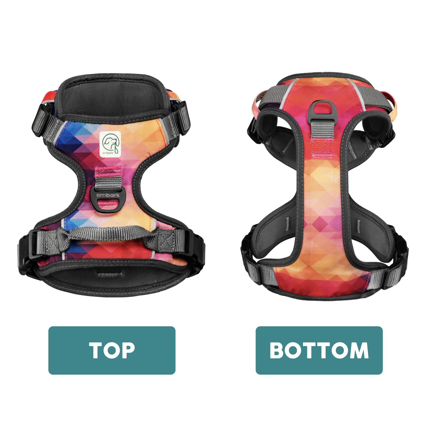 Embark Urban Dog Harness No-Pull Dog Harness For Small Dogs, Medium & Large. 2 Leash Clips, Front & Back With Control Handle, Adjustable Black Dog Vest For Any Breed, Soft & Padded For Comfort