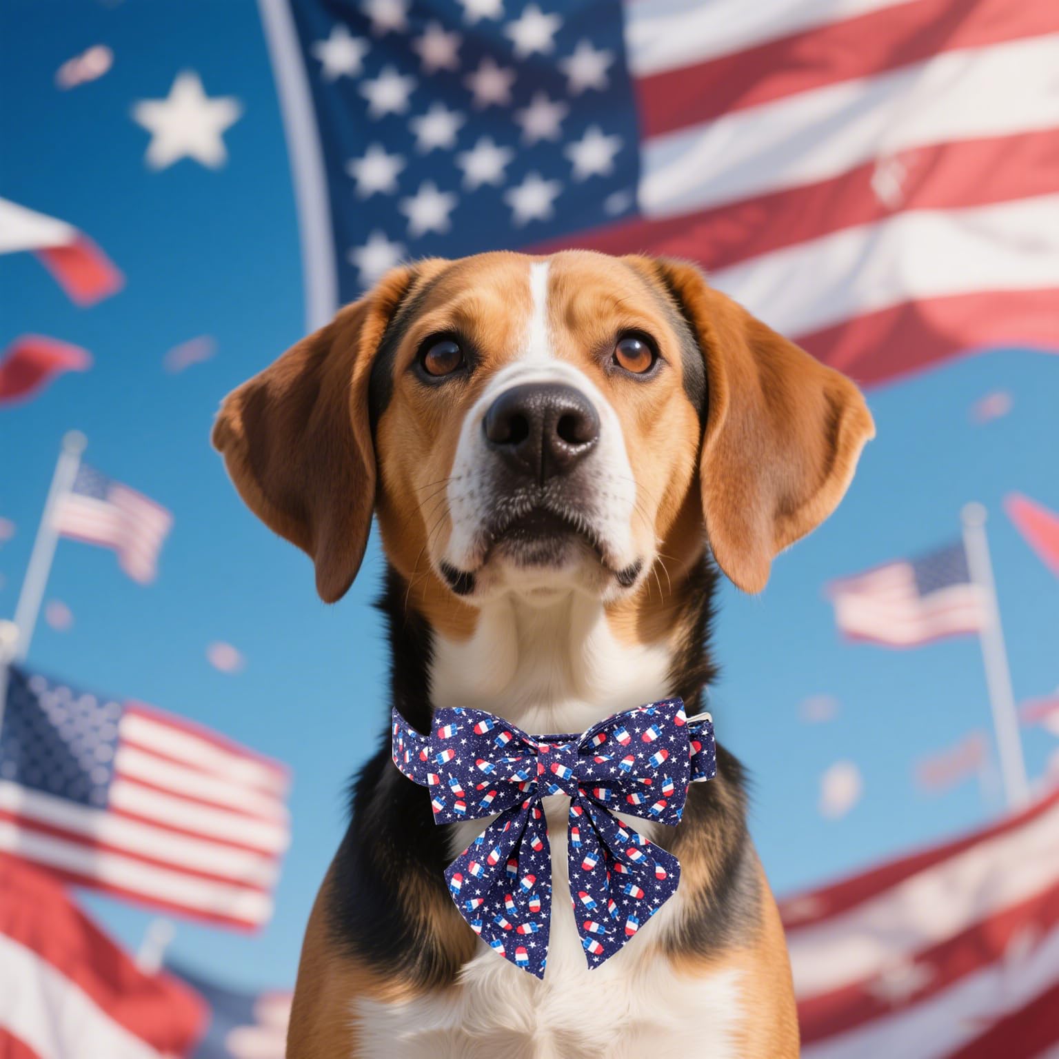 Maca Bates American Flag 4Th Of July Dog Collar With Sailor Bow 4 Of 7 For Dogs Adjustable Durable Icecream Patriotic Usa Collar
