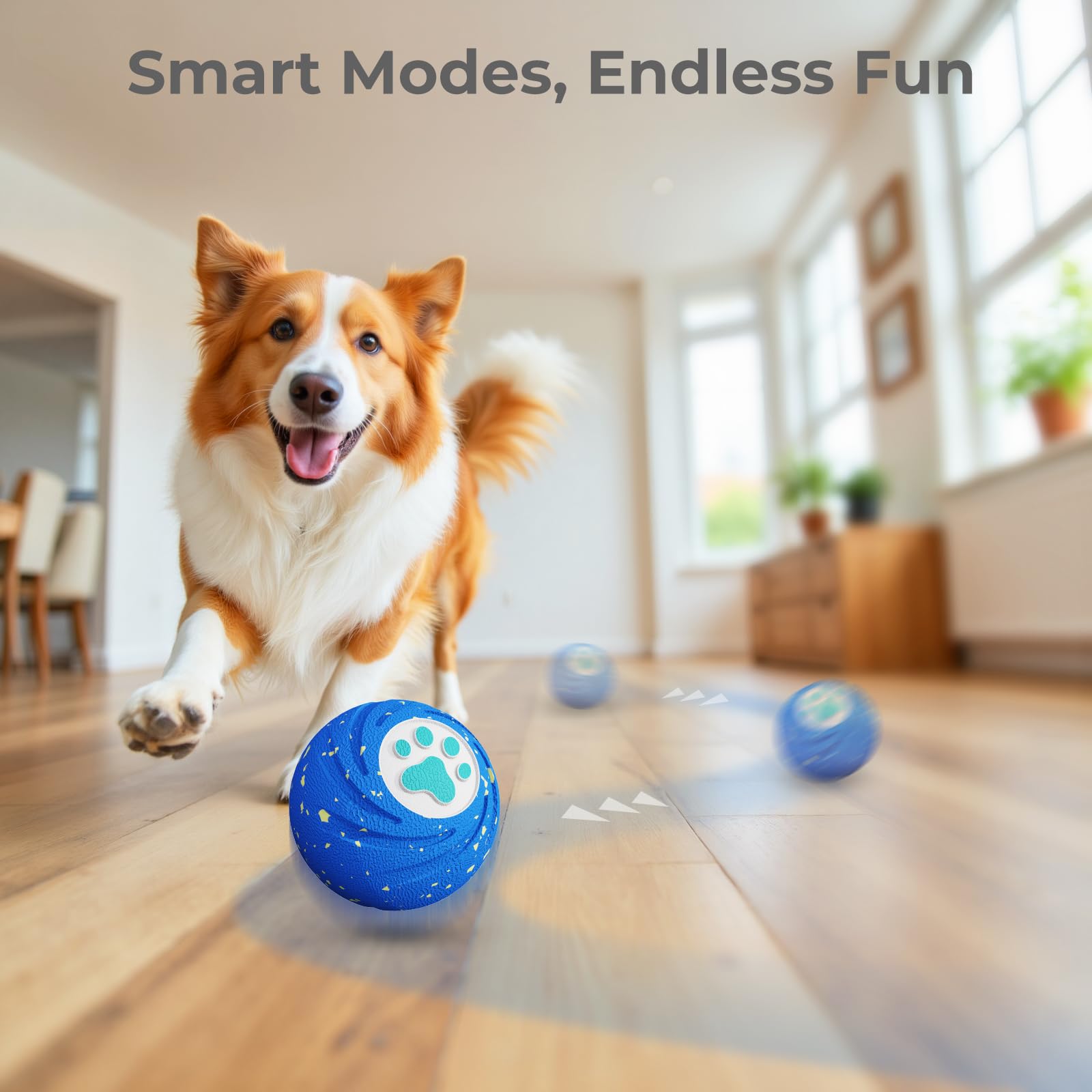 Lovkid Smart Interactive Dog Toys Ball - Durable E-TPU Material for Aggressive Chewers, 3 Play Modes to Keep Them Busy, Pet Gift